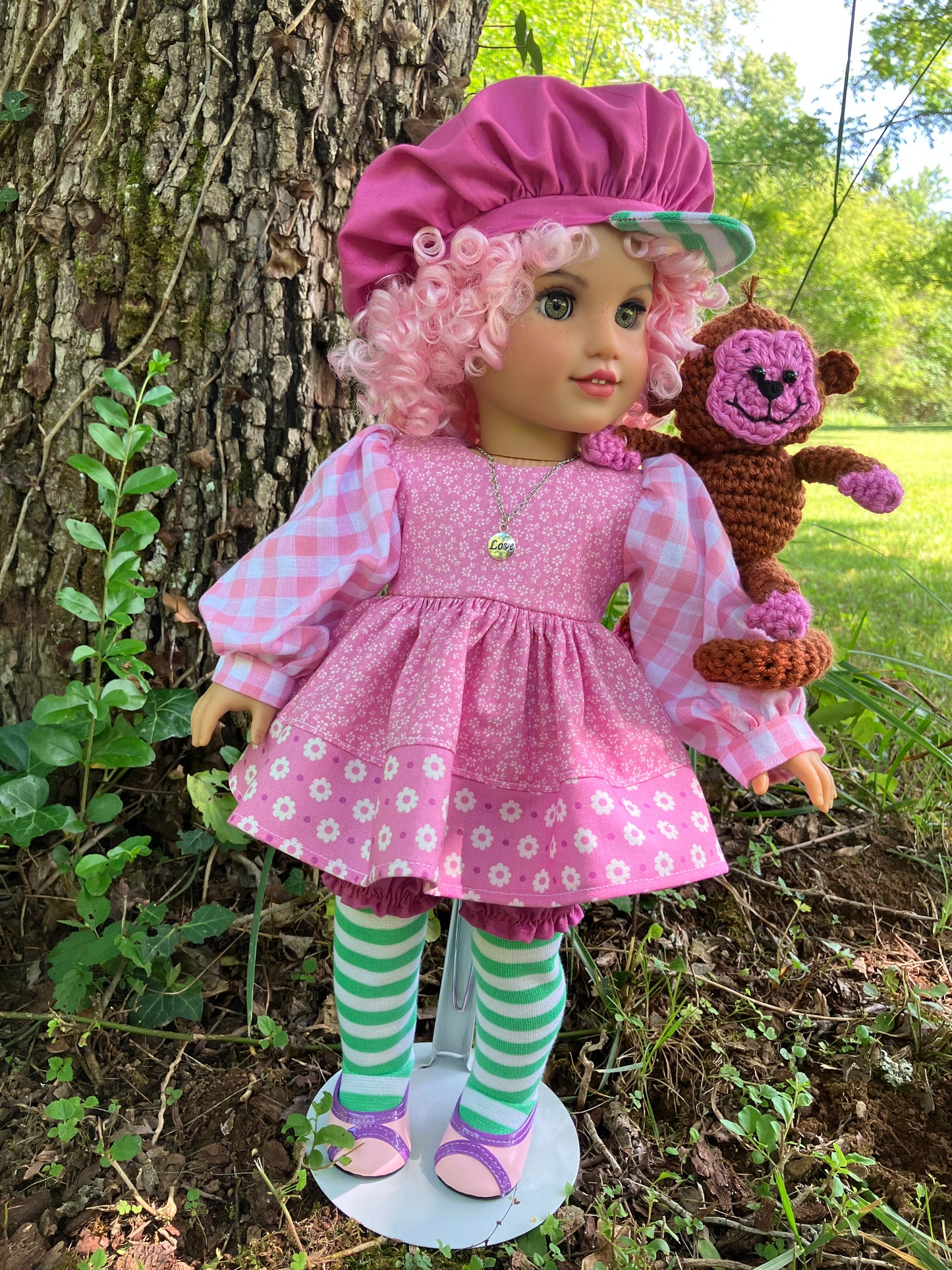 Custom American Girl Doll - Raspberry Tart & Rhubarb the Monkey