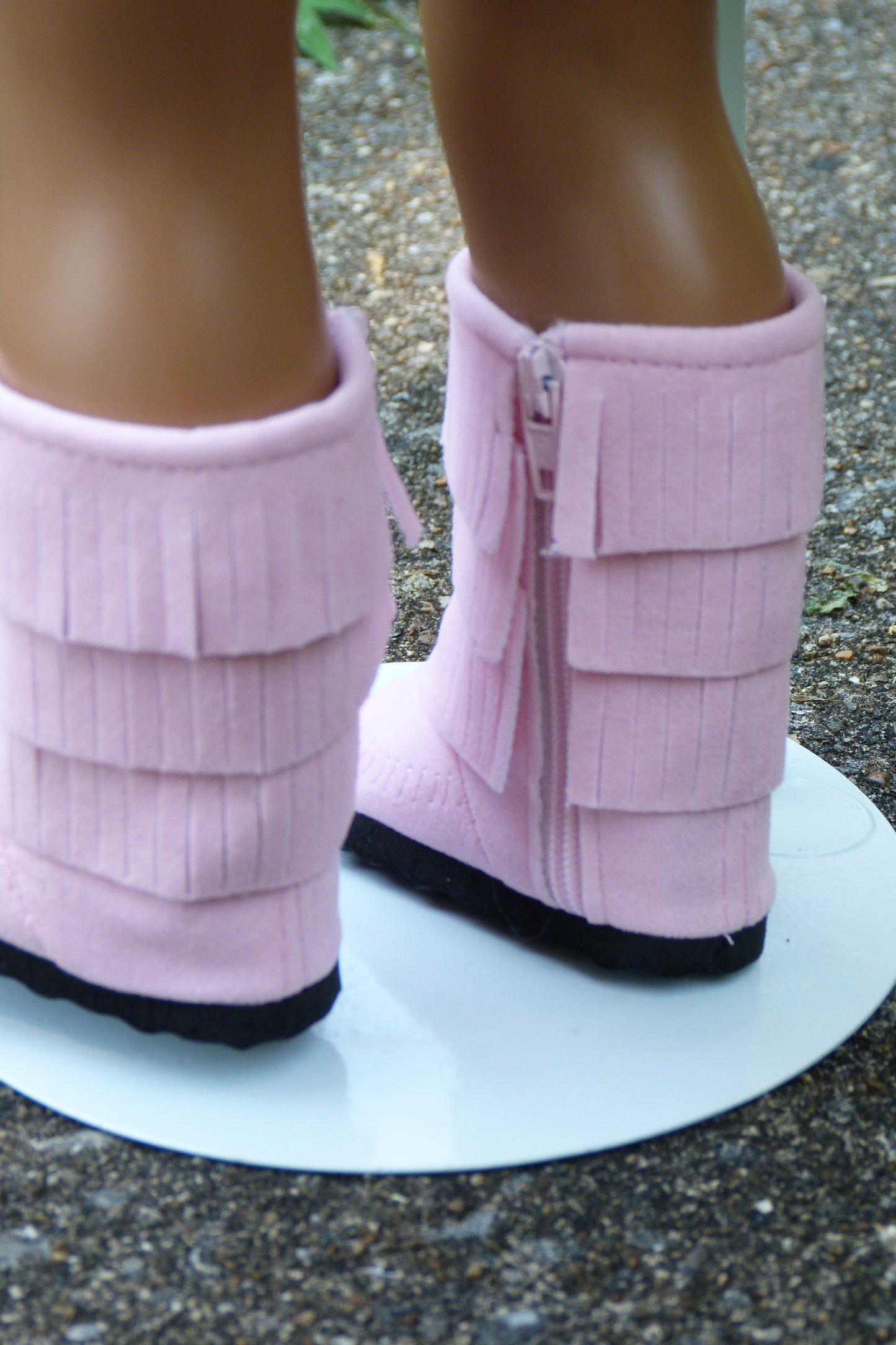 Pink Fringe Boots fits American Girl Doll