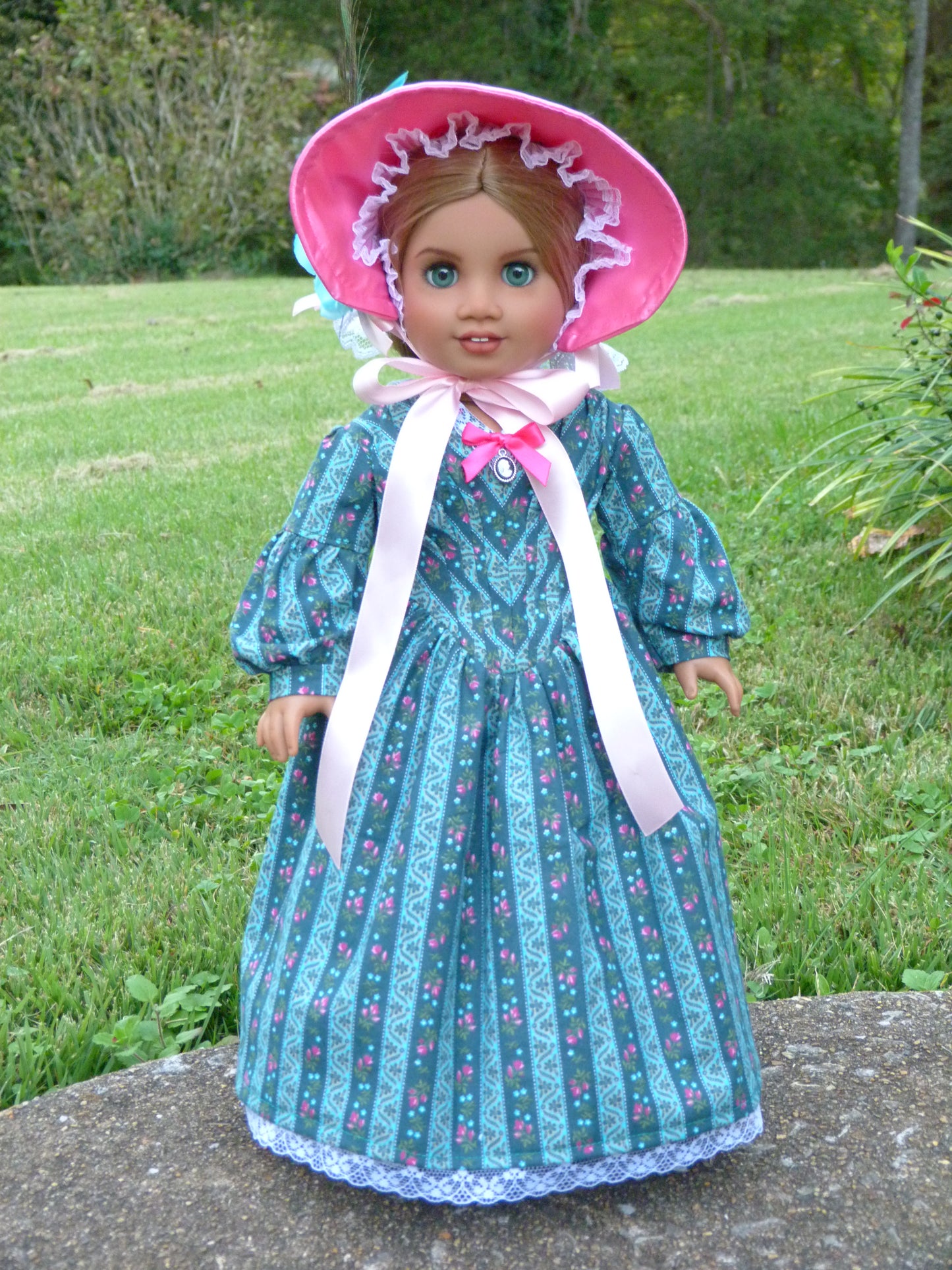 1840s Fan Front Outfit for 18 Inch Doll