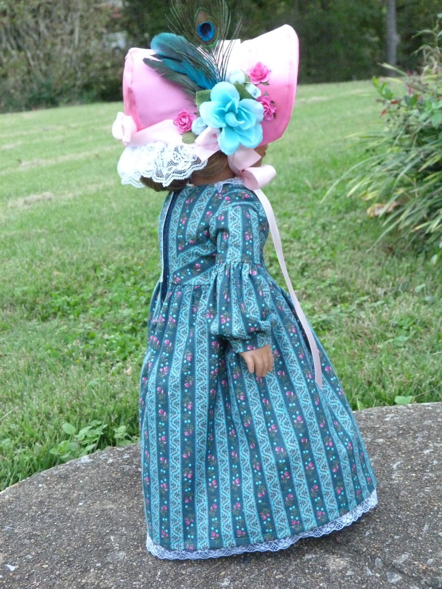 1840s Fan Front Outfit for 18 Inch Doll