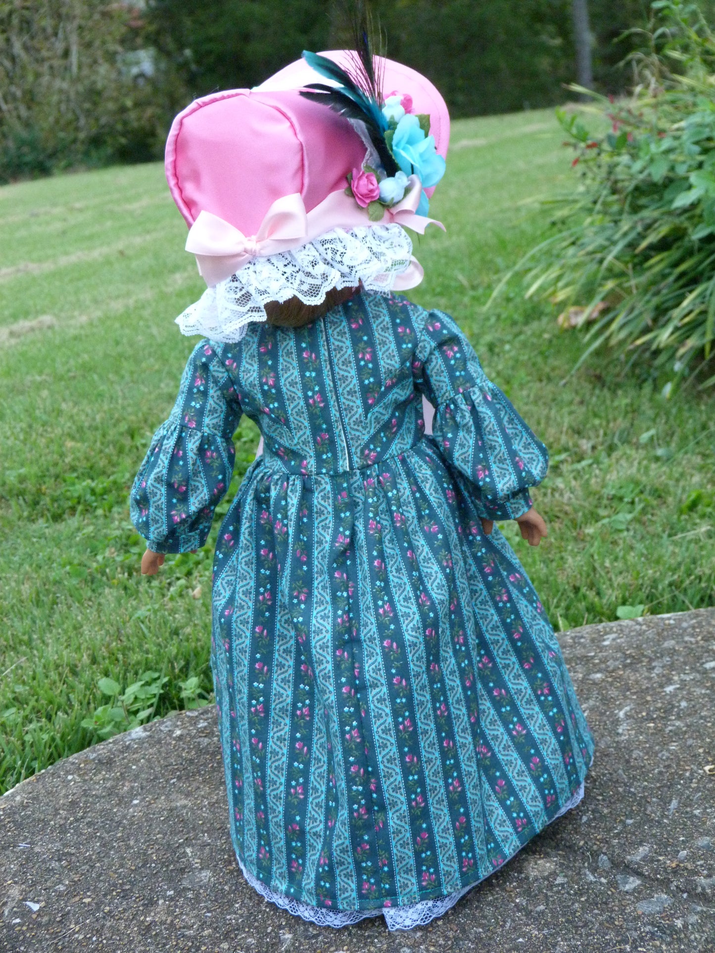 1840s Fan Front Outfit for 18 Inch Doll