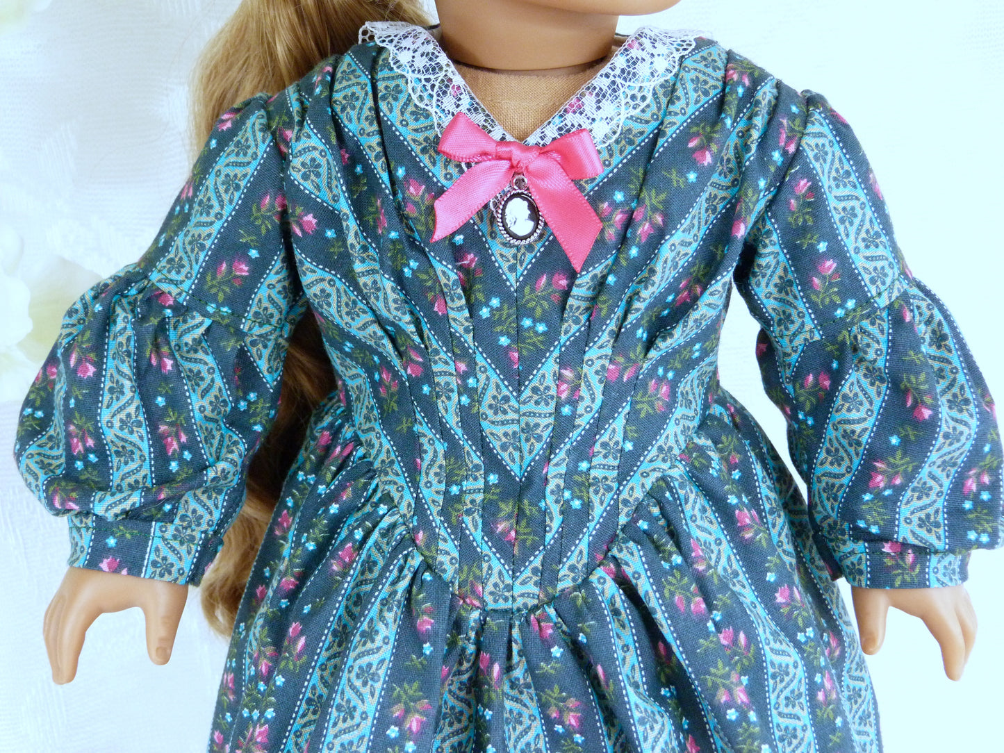 1840s Fan Front Outfit for 18 Inch Doll