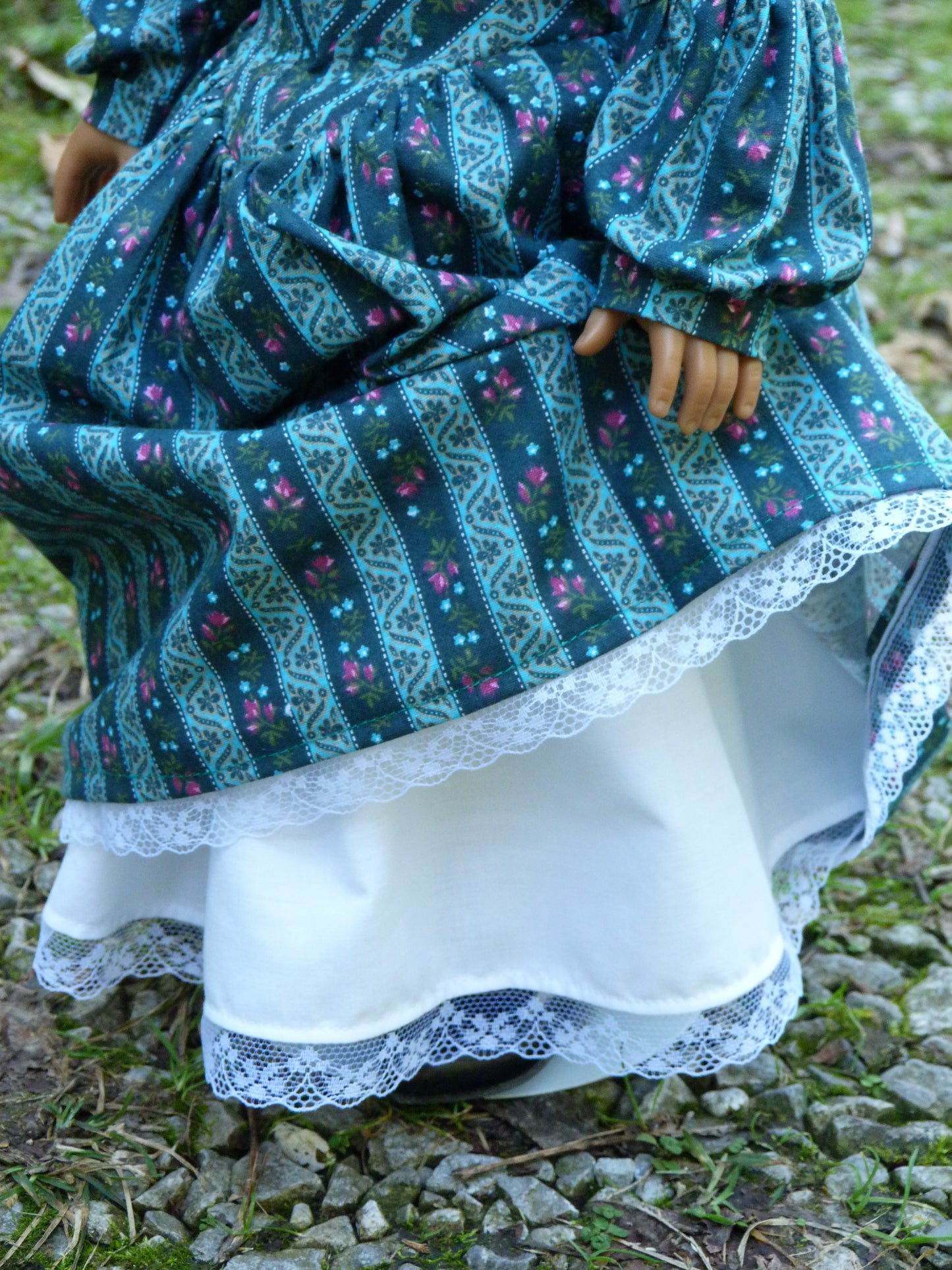 1840s Fan Front Outfit for 18 Inch Doll