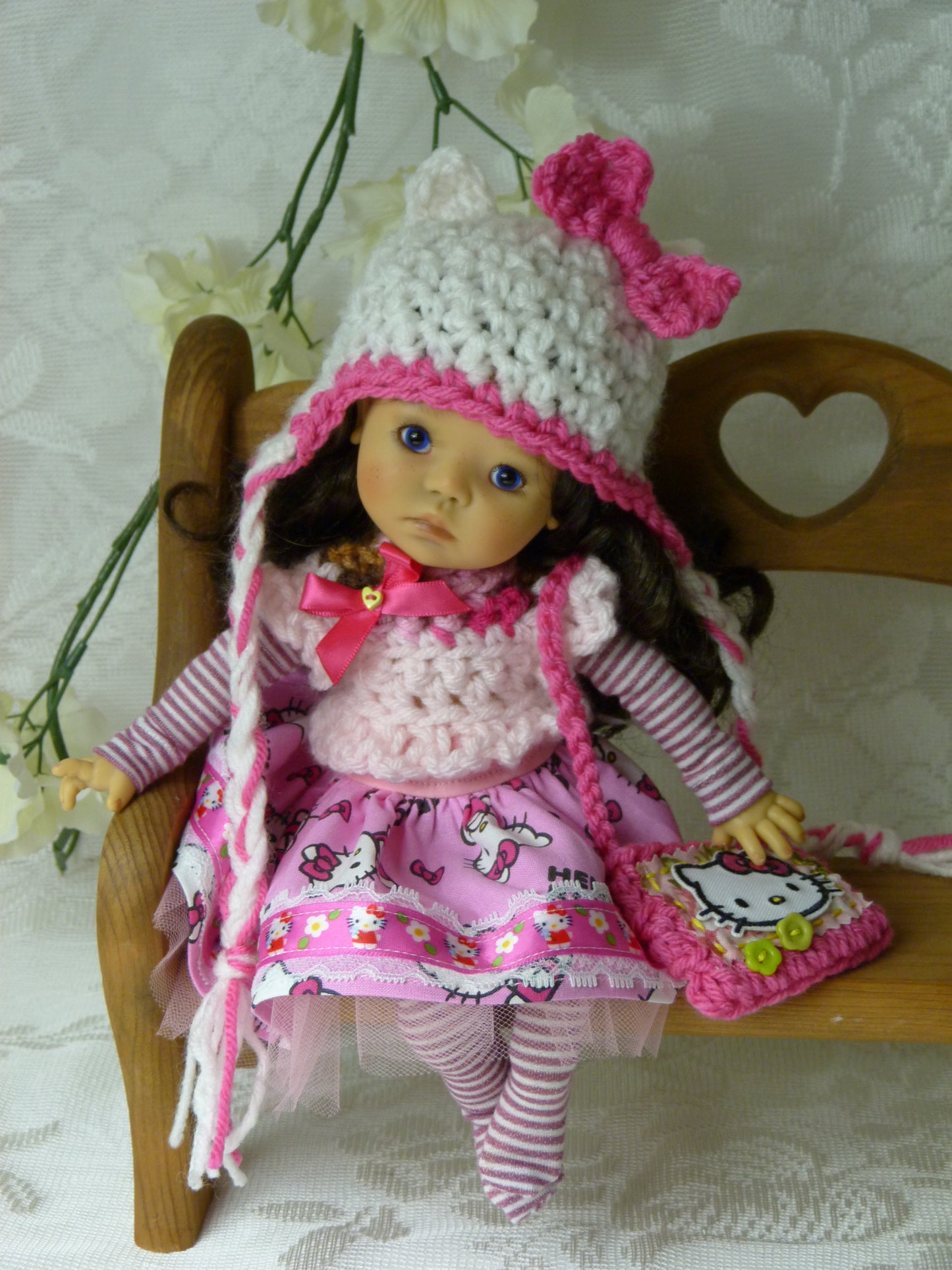 Hello Kitty Outfit Handmade to fit 11 Inch Dumpling Meadowdoll