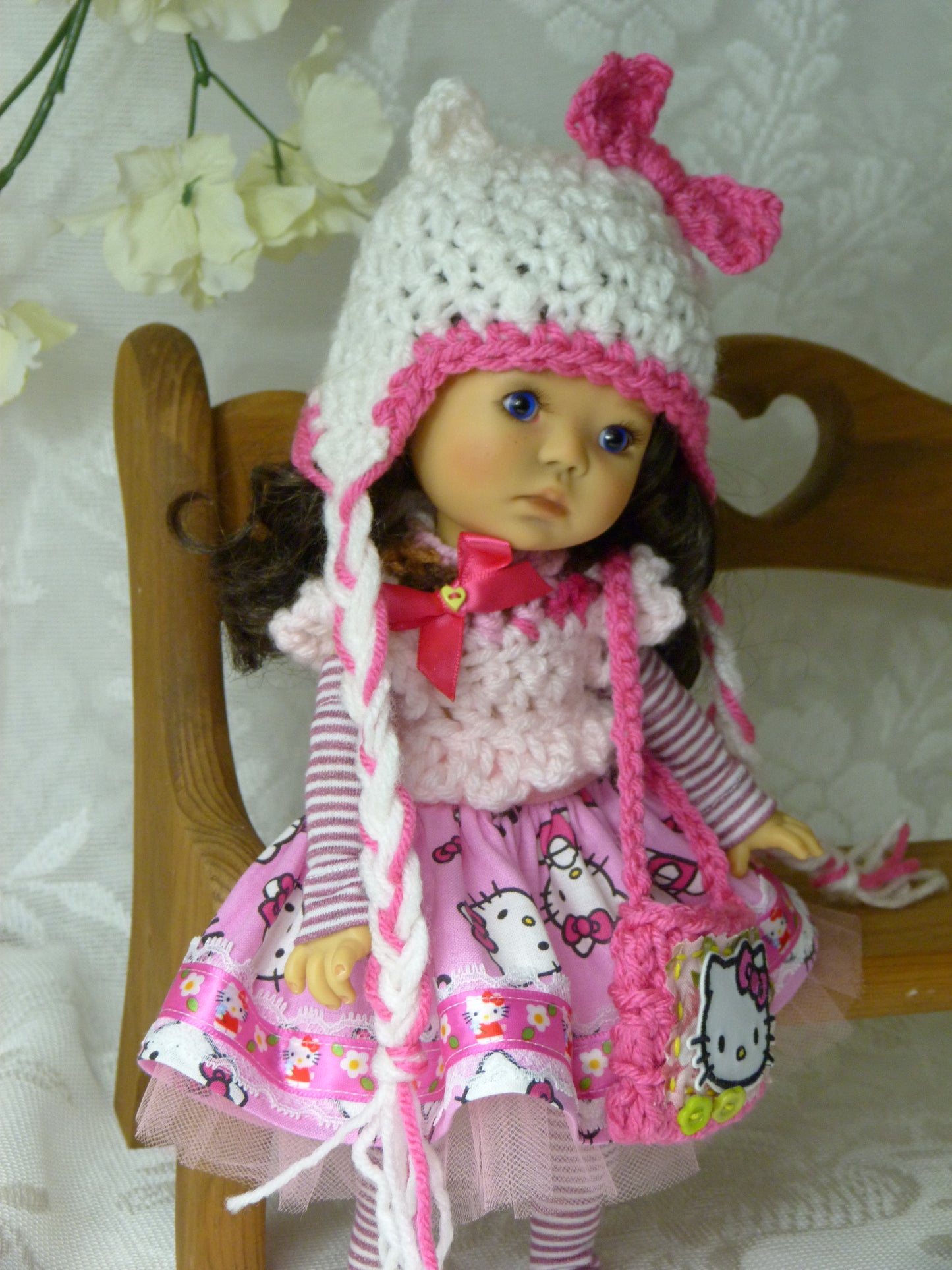 Hello Kitty Outfit Handmade to fit 11 Inch Dumpling Meadowdoll