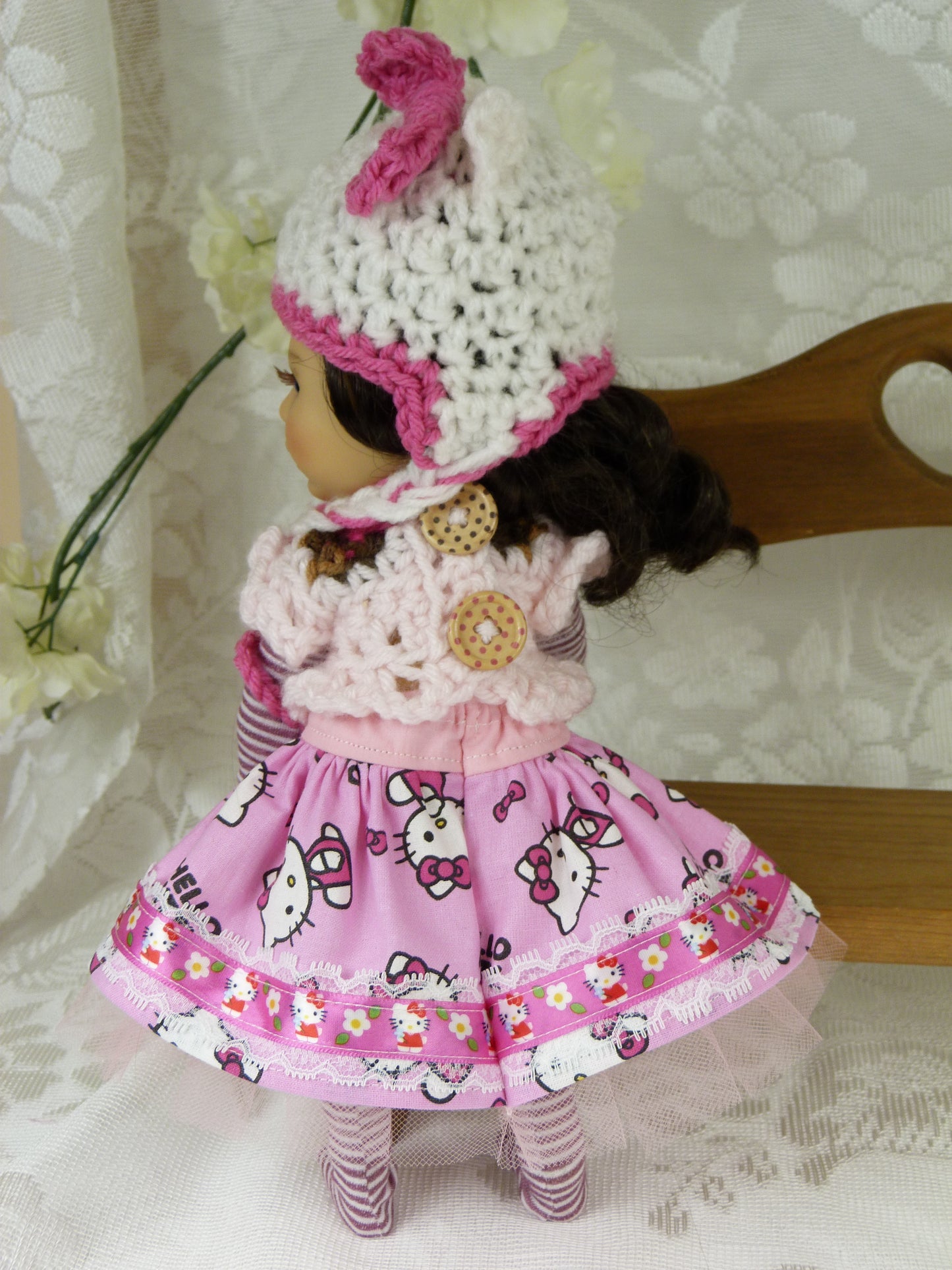 Hello Kitty Outfit Handmade to fit 11 Inch Dumpling Meadowdoll