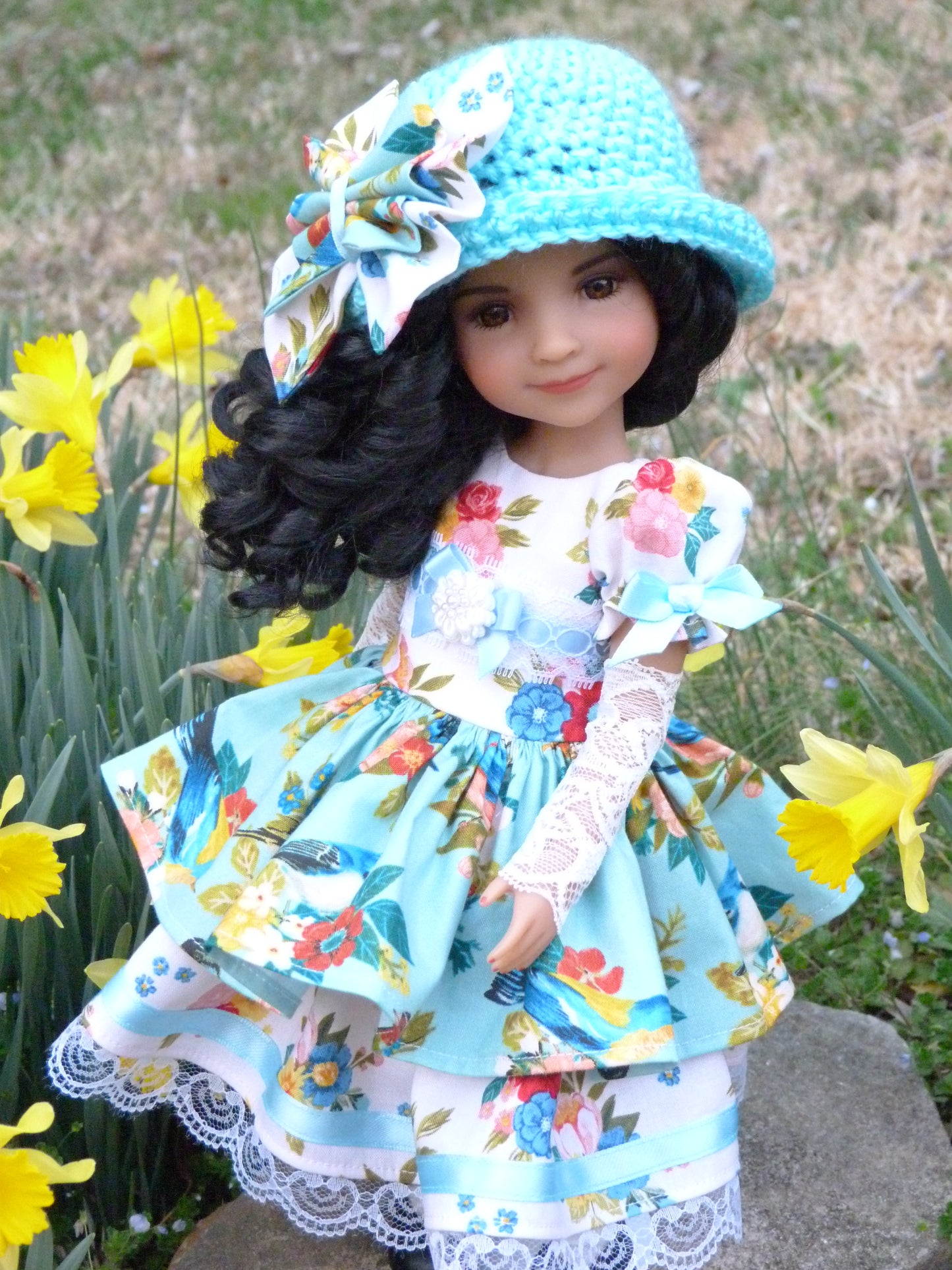 Birds & Blooms Spring Outfit Handmade to fit 14.5 Inch Ruby Red Fashion Friends Doll