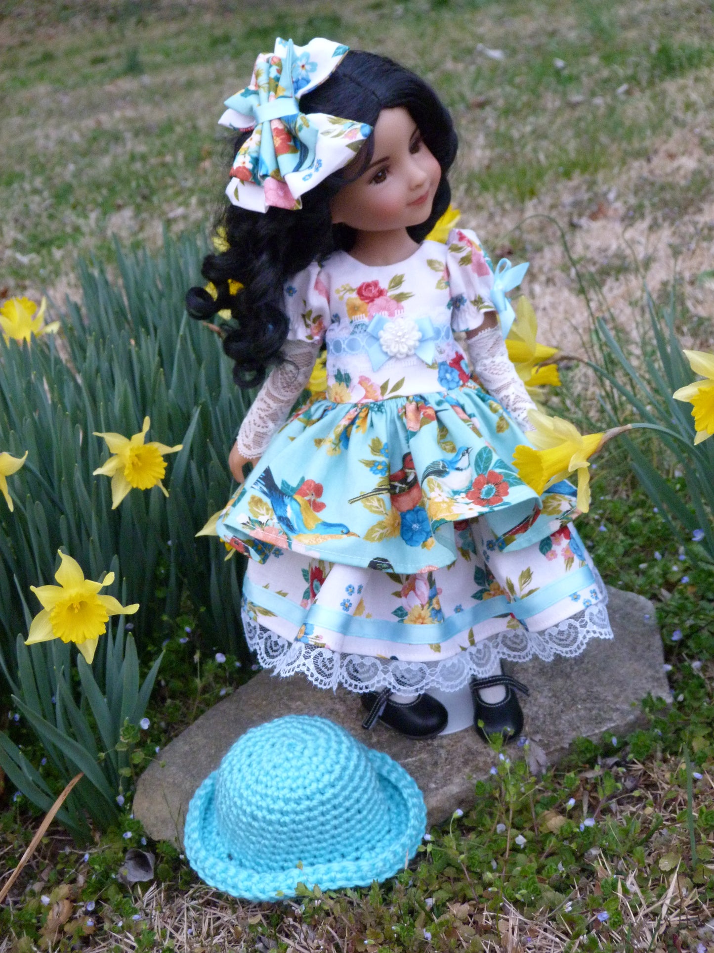 Birds & Blooms Spring Outfit Handmade to fit 14.5 Inch Ruby Red Fashion Friends Doll