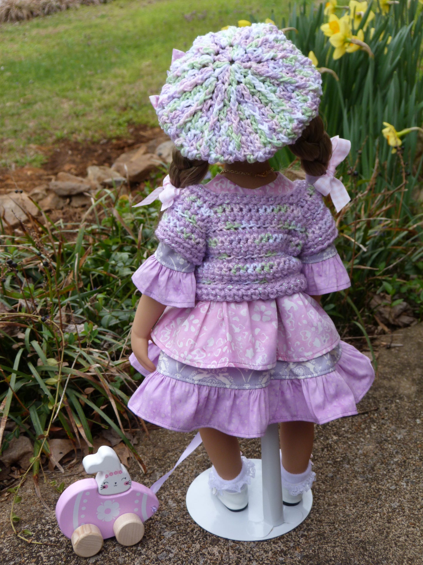 Hoppin' Down the Bunny Trail - Spring Outfit Handmade to fit 19.5 Inch Gotz Hannah or Happy Kidz Doll with Easter Basket