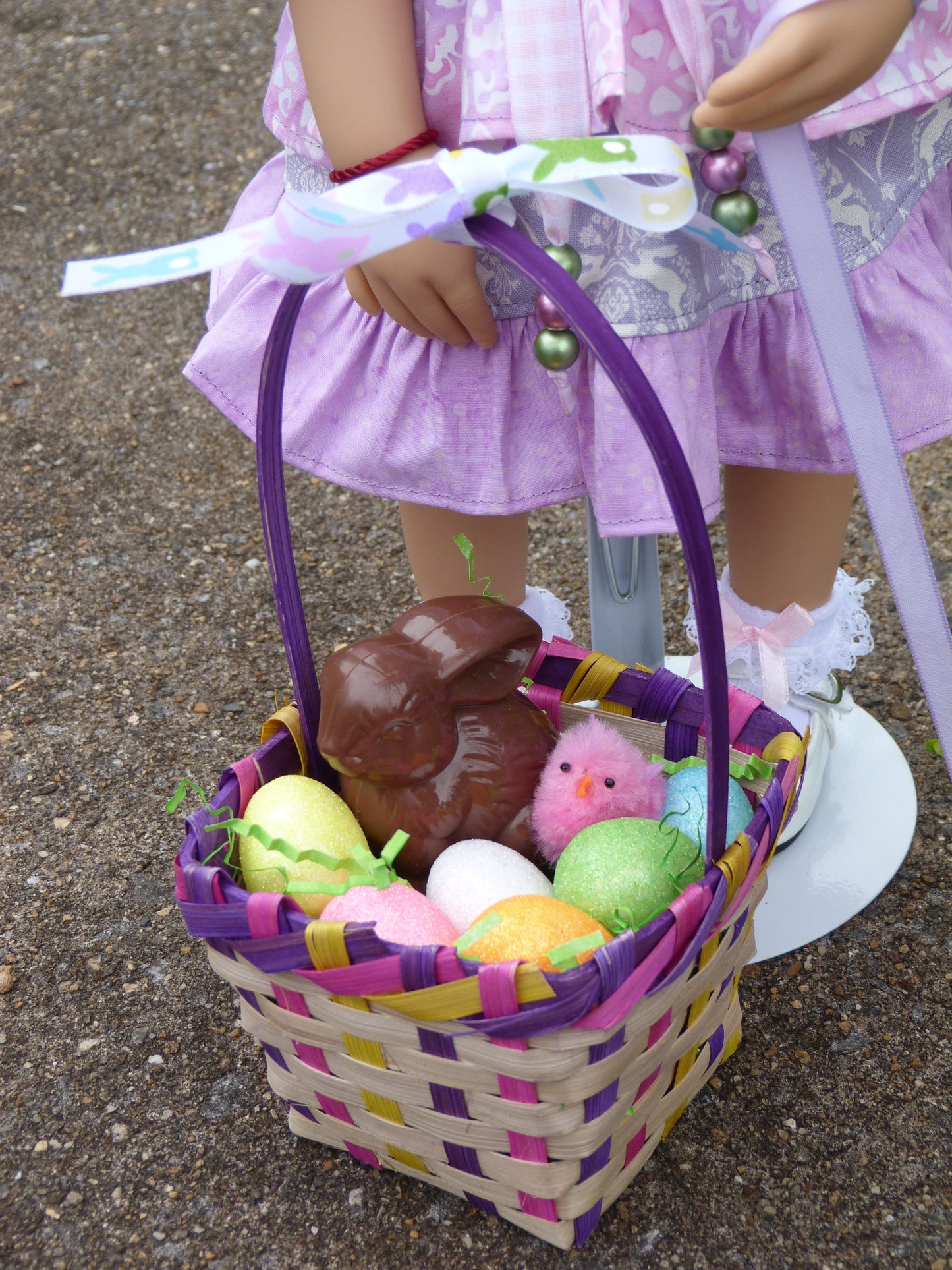 Hoppin' Down the Bunny Trail - Spring Outfit Handmade to fit 19.5 Inch Gotz Hannah or Happy Kidz Doll with Easter Basket