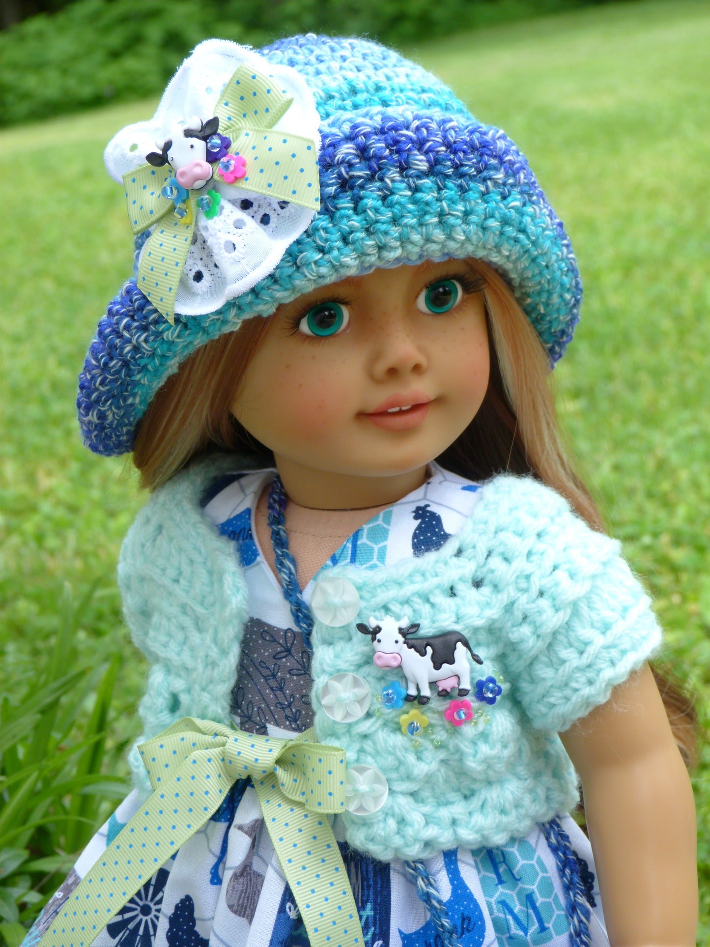 "Farm Sweet Farm" Outfit for 18 Inch Doll