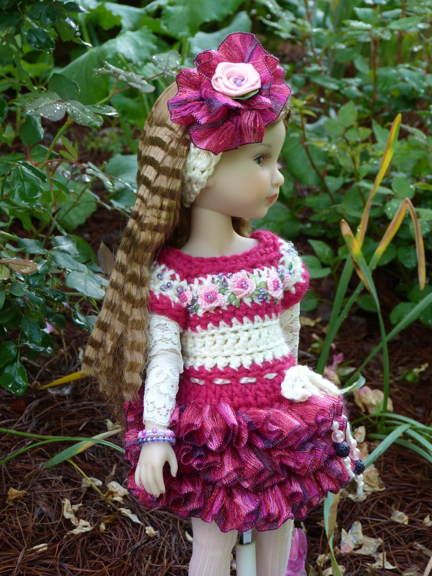 Spring Rose Outfit Handmade to fit 14.5 Inch Ruby Red Fashion Friends Doll