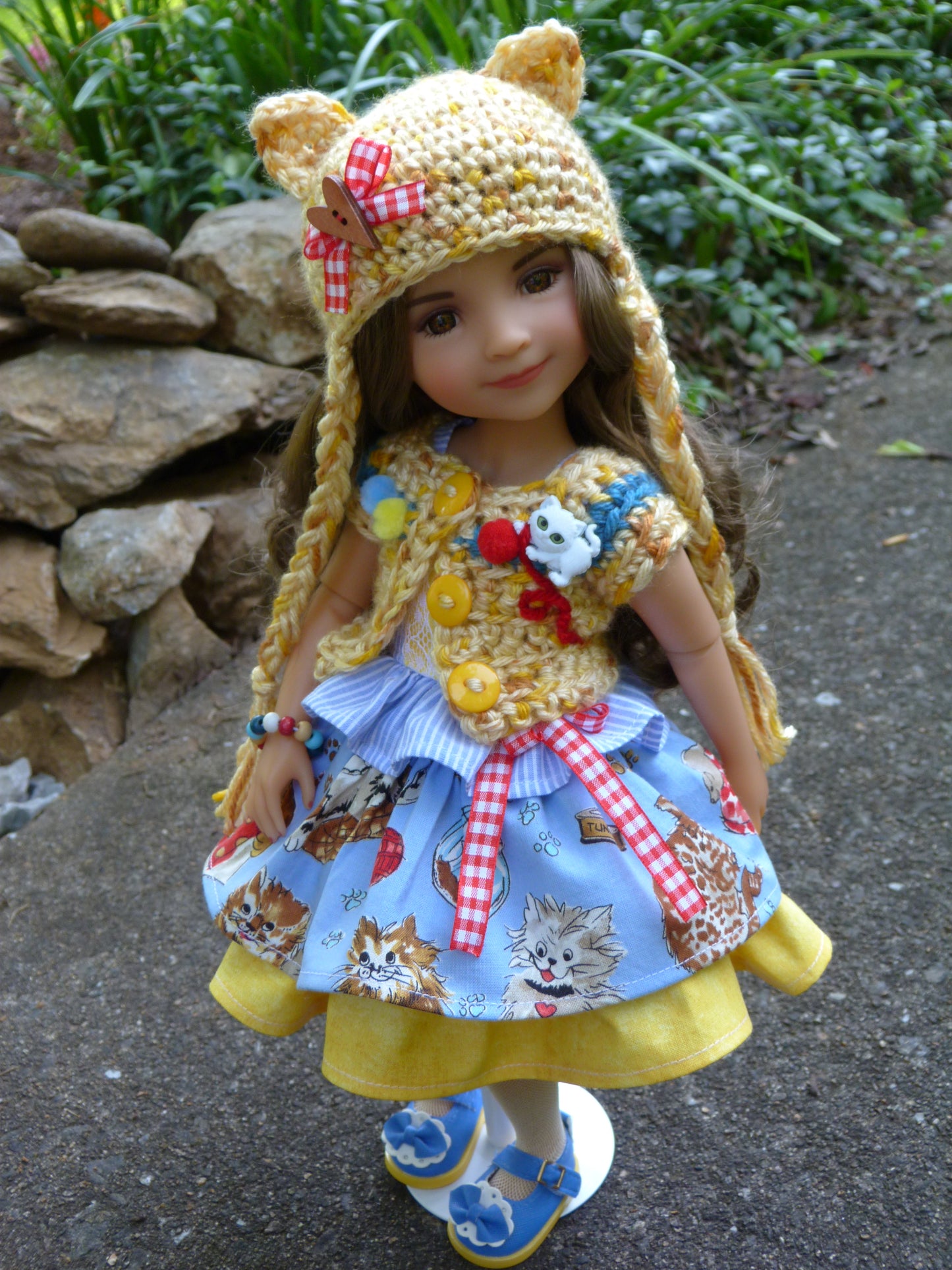 Playful Kitten Outfit Handmade to fit 14.5 Inch Ruby Red Fashion Friends Doll