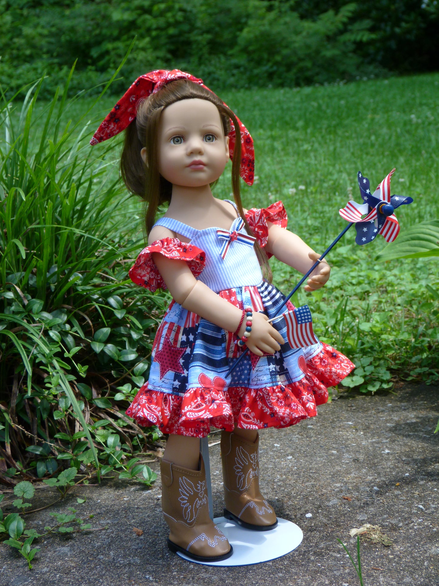 Independence Day - Patriotic Outfit Handmade to fit 19.5 Inch Happy Kidz Doll