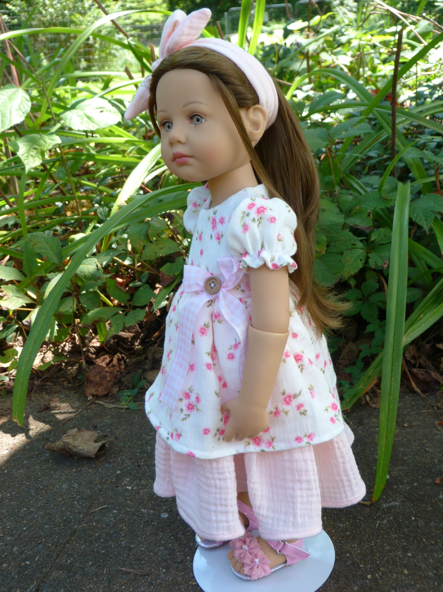 Rosy Pink Gauze Outfit Handmade to fit OOAK Gotz 19.5 Inch Happy Kidz or Hannah Doll