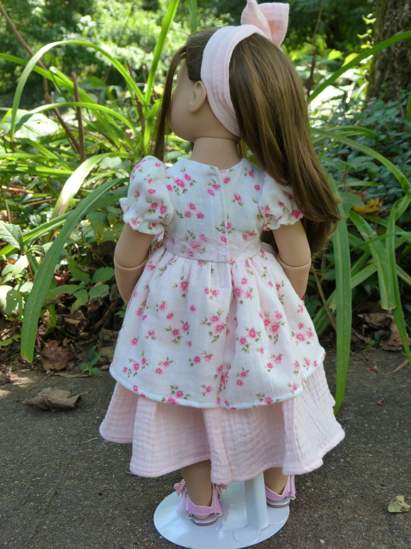 Rosy Pink Gauze Outfit Handmade to fit OOAK Gotz 19.5 Inch Happy Kidz or Hannah Doll