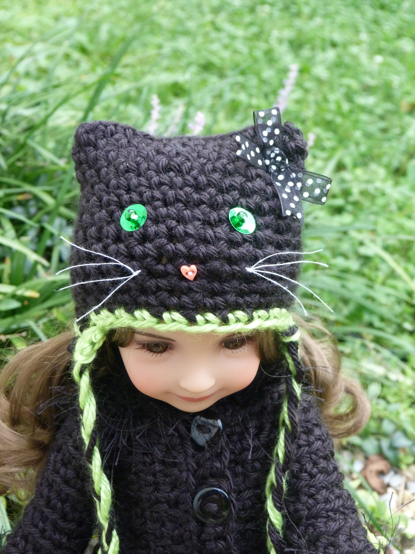 Black Cat Halloween Outfit Handmade to fit Ruby Red Fashion Friends Doll