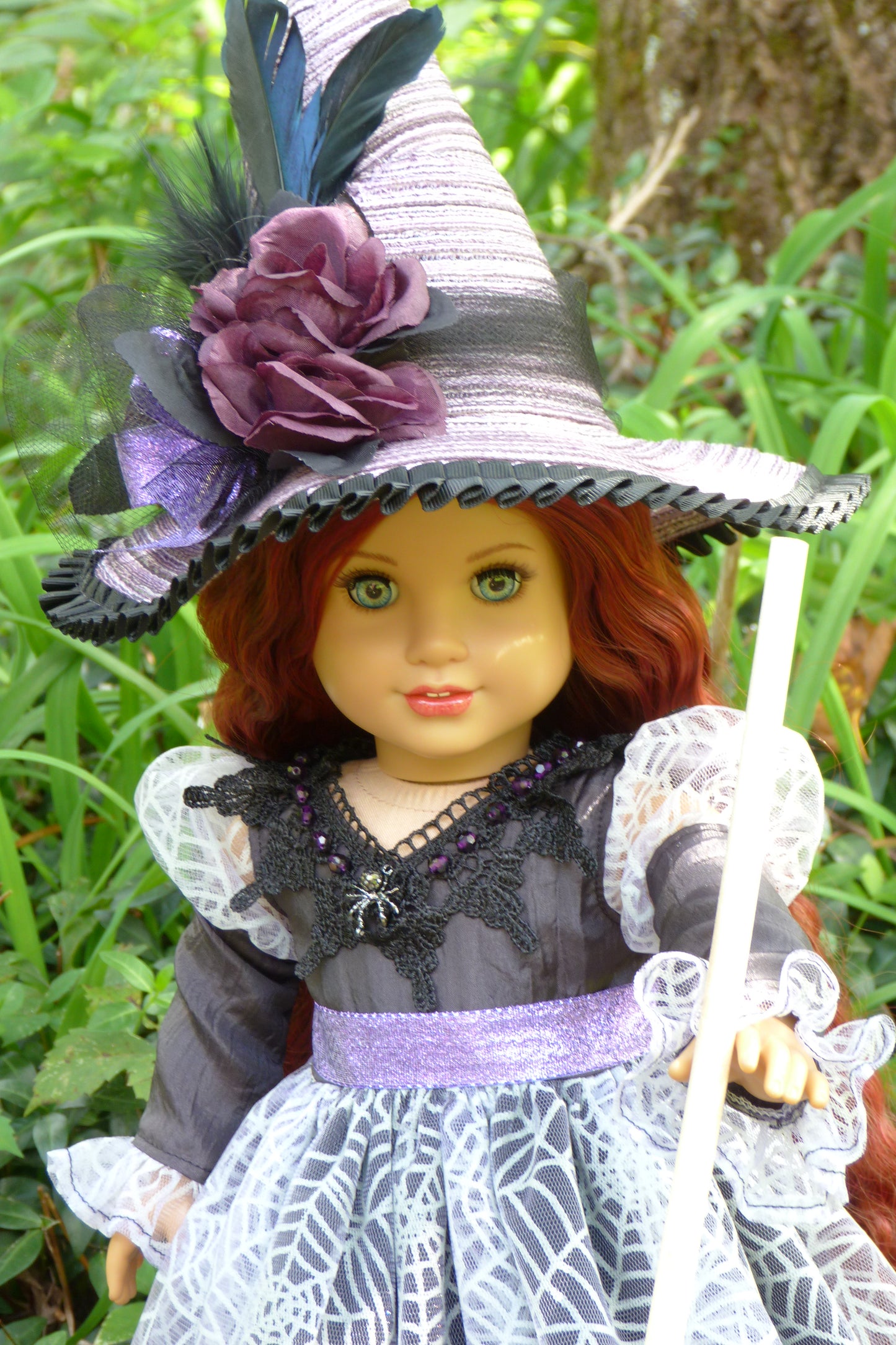Glow-in-the-Dark Halloween Witch Outfit for 18 Inch Doll