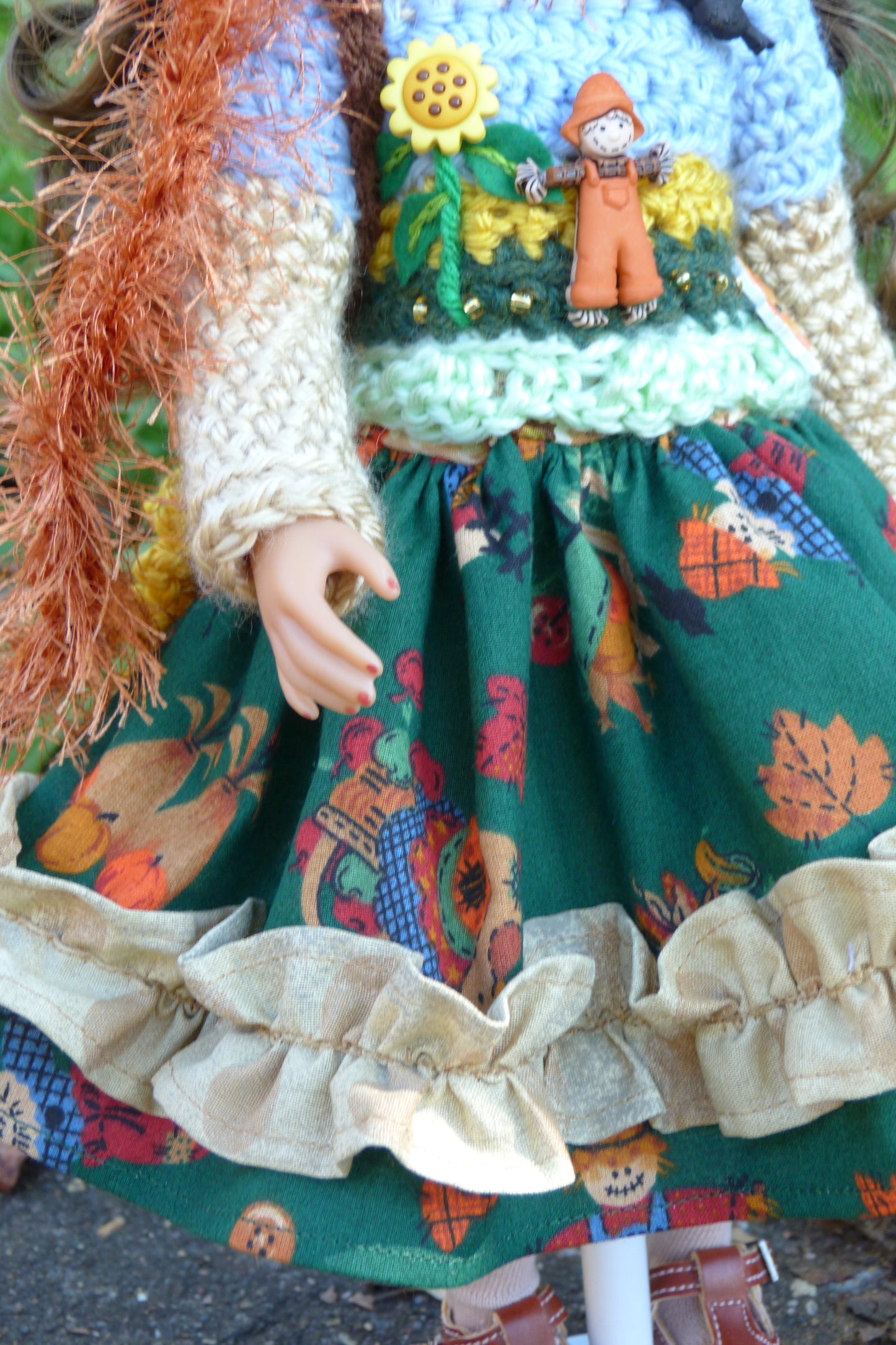 Sunflowers & Scarecrows Outfit Handmade to fit Ruby Red Fashion Friends Doll