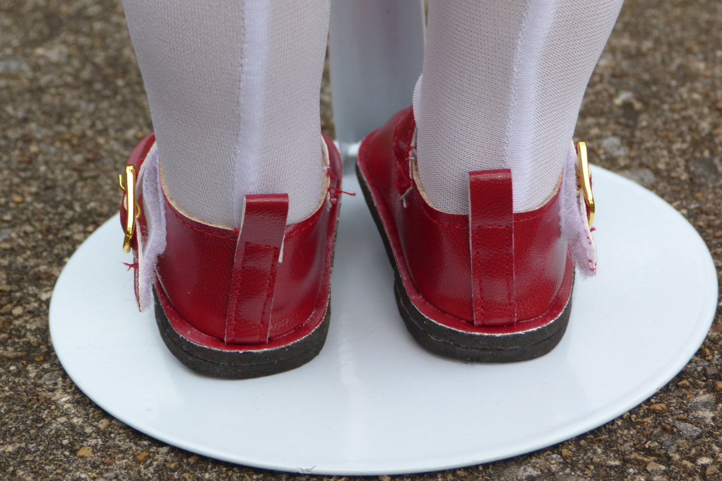 Dark Red T-Strap Shoes for 18 Inch Doll Fits American Girl