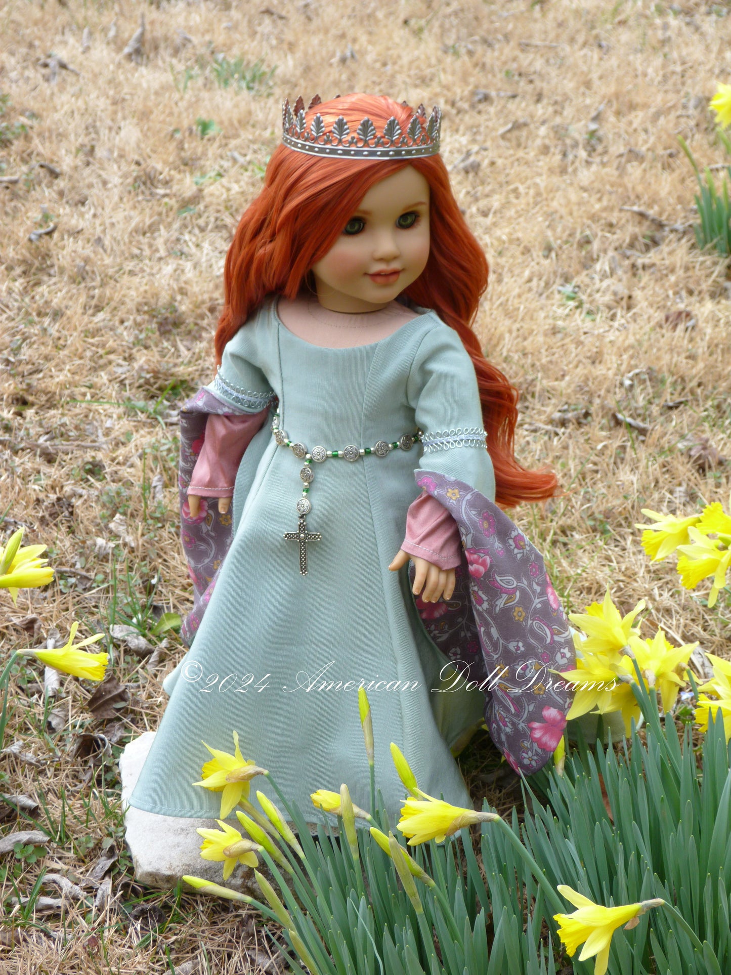 OOAK Medieval Irish Princess American Girl 18 Inch Doll Hand Painted Eyes Custom