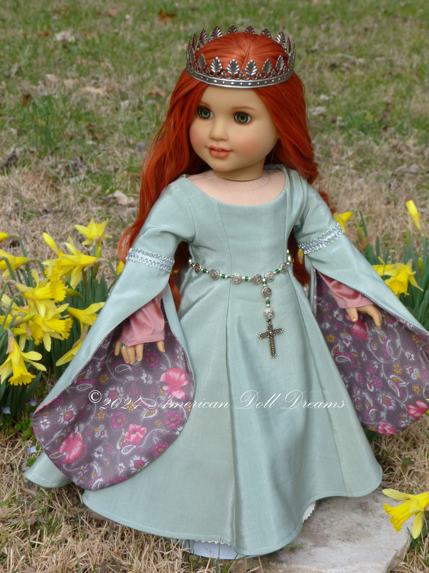 OOAK Medieval Irish Princess American Girl 18 Inch Doll Hand Painted Eyes Custom