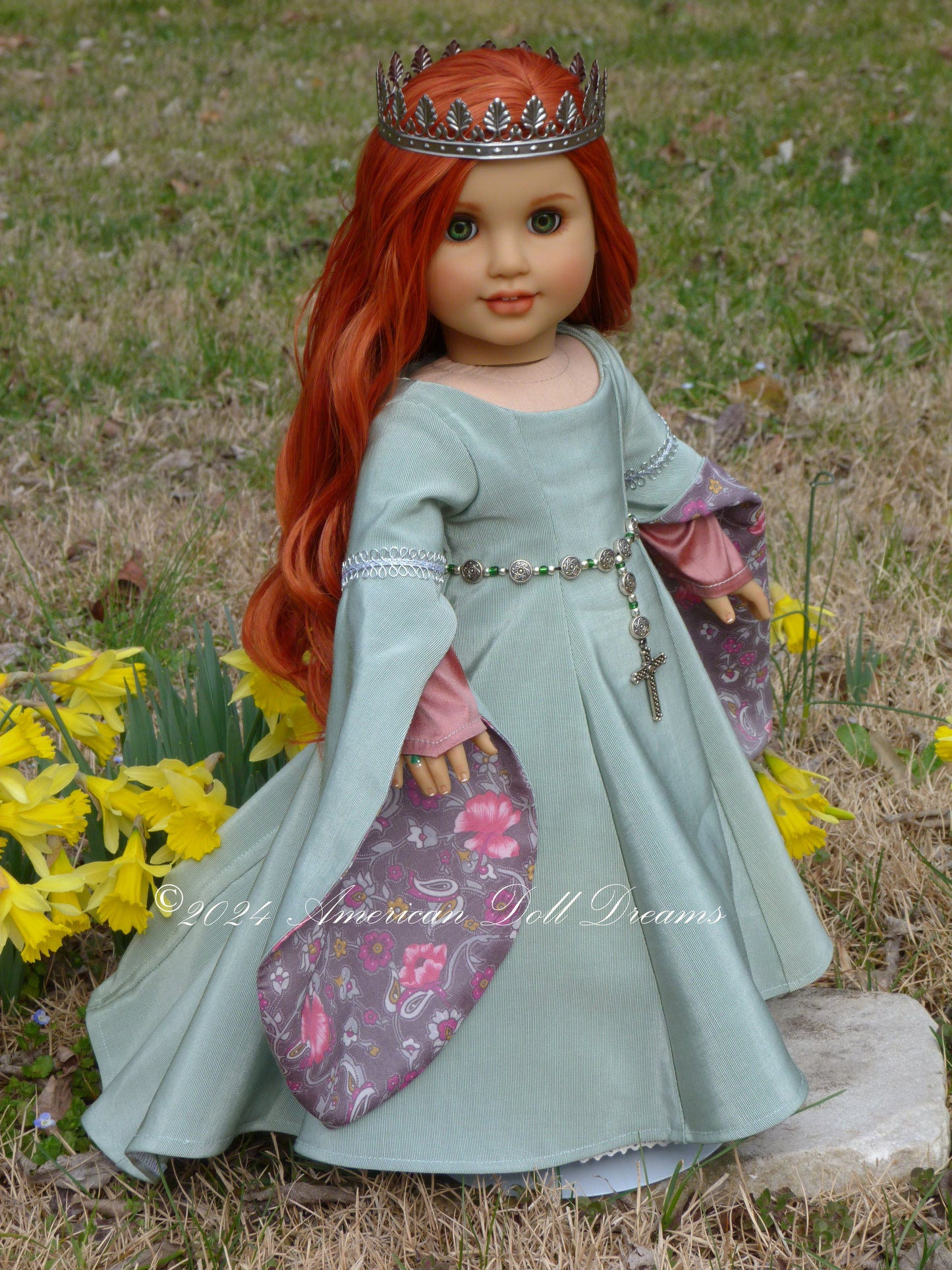 OOAK Medieval Irish Princess American Girl 18 Inch Doll Hand Painted Eyes Custom