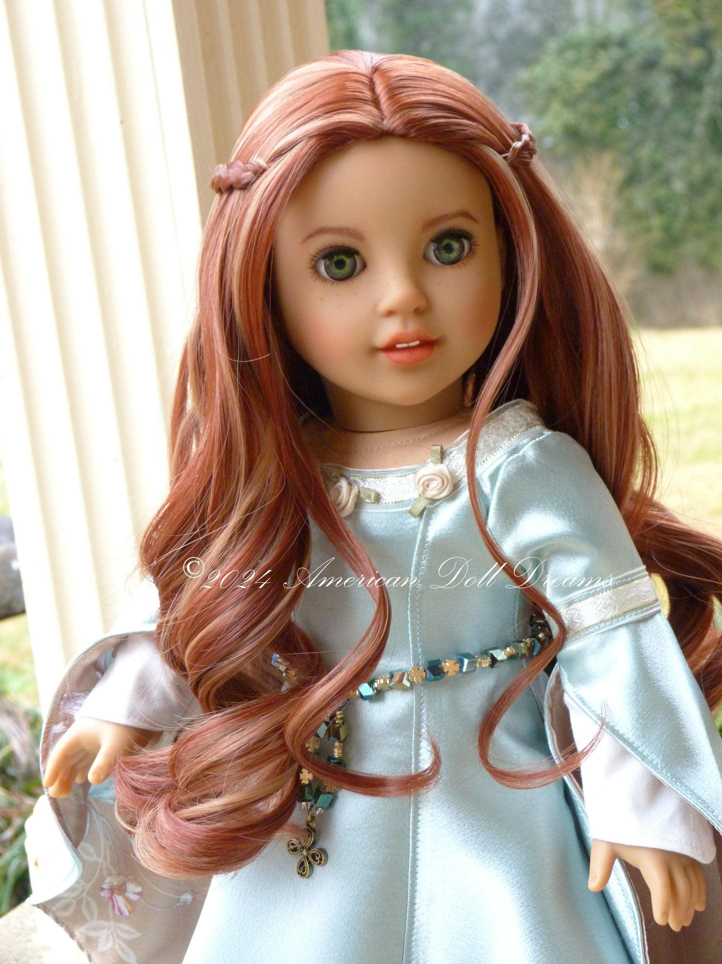 OOAK Celtic Princess American Girl 18 Inch Doll Hand Painted Eyes Custom Hair Corinne Repaint