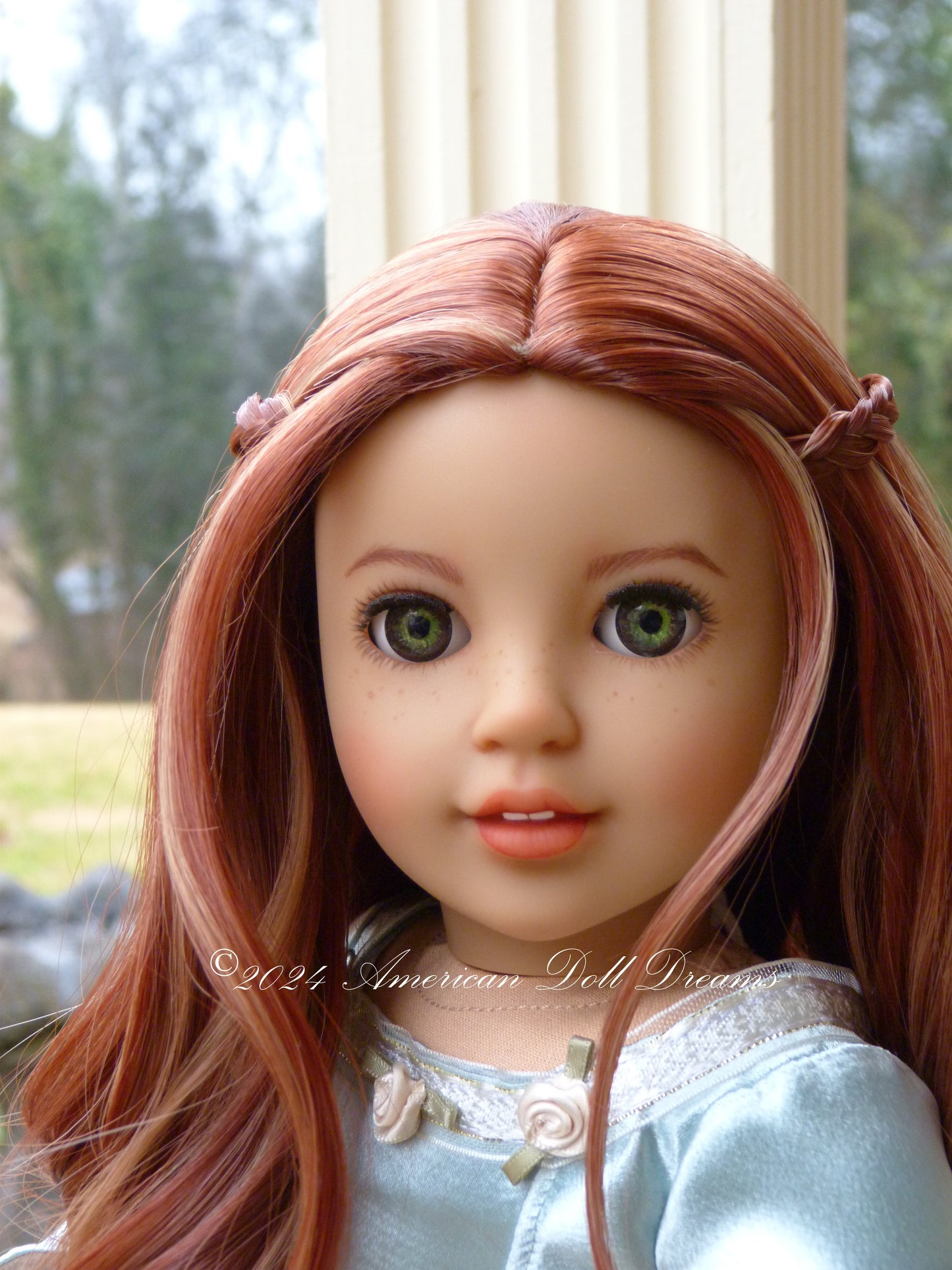 OOAK Celtic Princess American Girl 18 Inch Doll Hand Painted Eyes Custom Hair Corinne Repaint