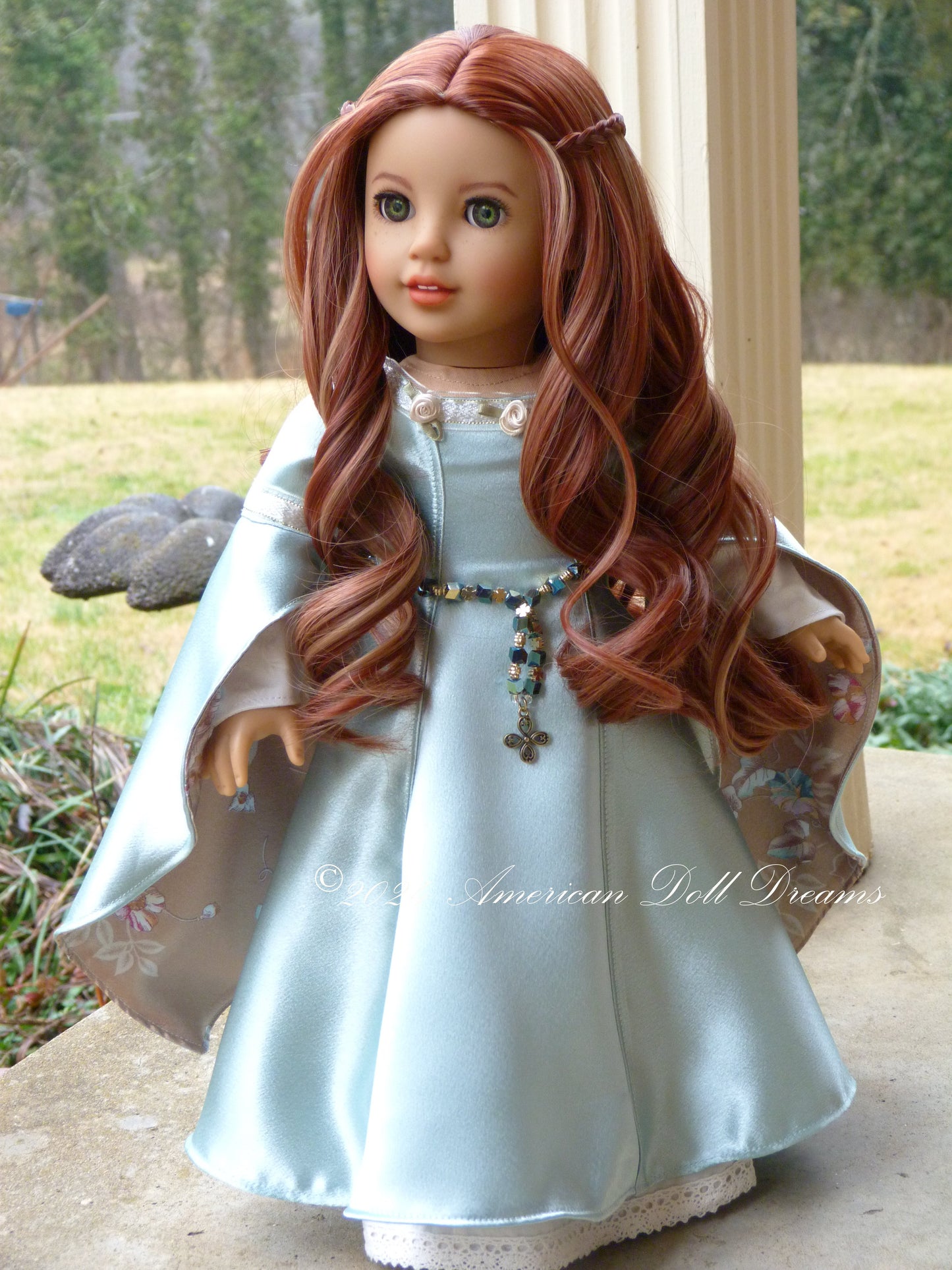 OOAK Celtic Princess American Girl 18 Inch Doll Hand Painted Eyes Custom Hair Corinne Repaint