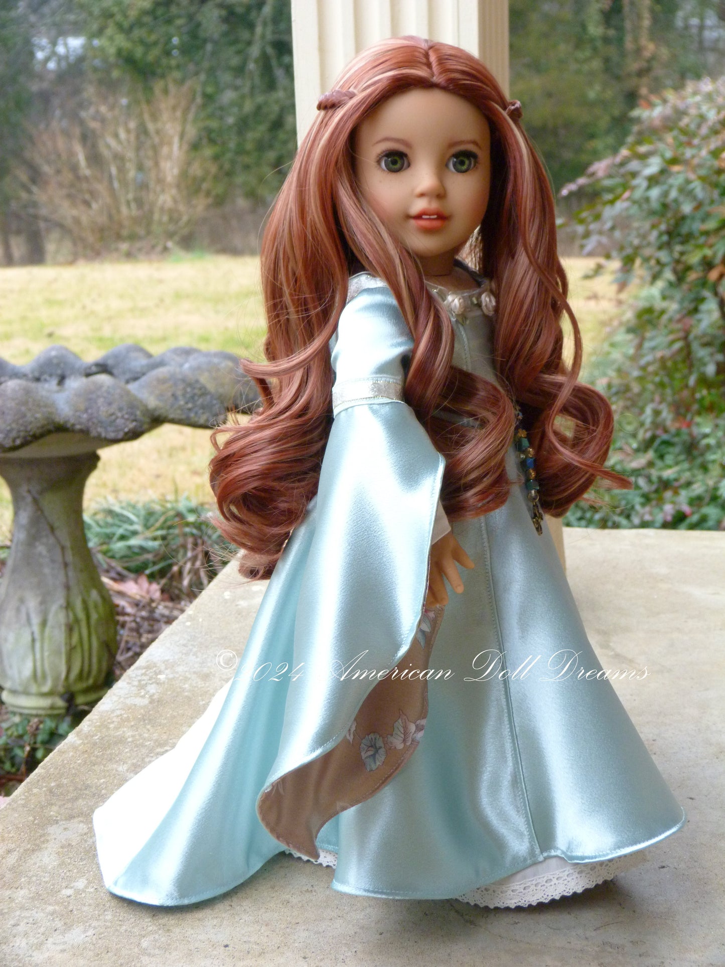 OOAK Celtic Princess American Girl 18 Inch Doll Hand Painted Eyes Custom Hair Corinne Repaint