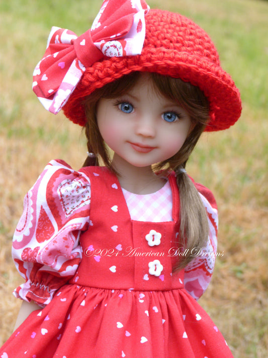 OOAK Elise Custom Ruby Red Fashion Friends 14.5 Inch Doll Repainted