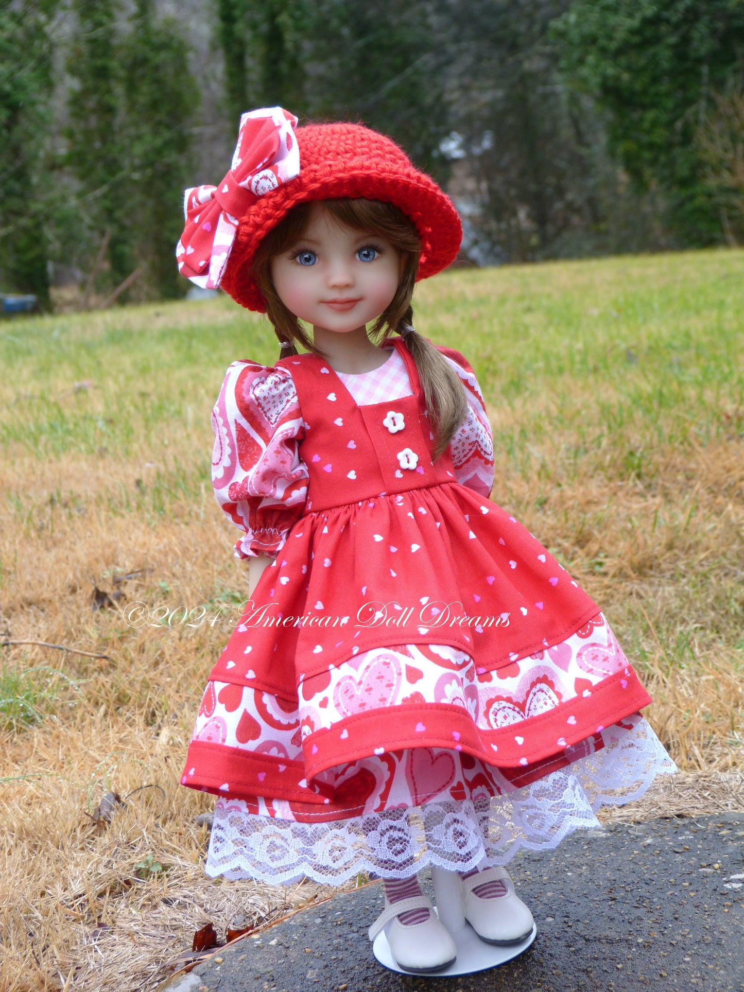 OOAK Elise Custom Ruby Red Fashion Friends 14.5 Inch Doll Repainted