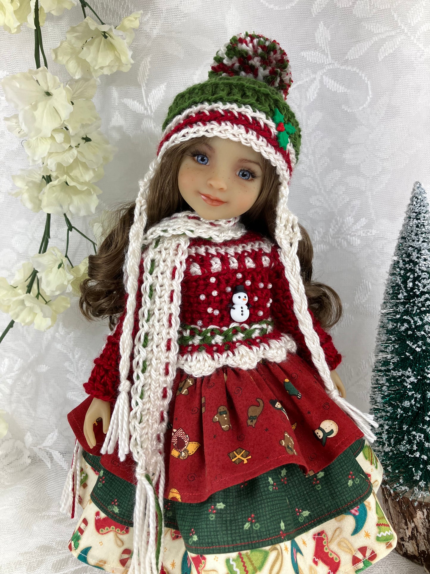 Holiday Treasures Outfit Handmade to fit 14.5 Inch Ruby Red Fashion Doll