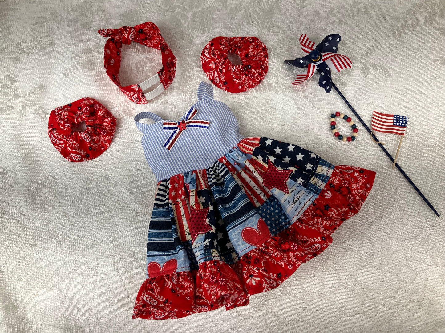 Independence Day - Patriotic Outfit Handmade to fit 19.5 Inch Happy Kidz Doll