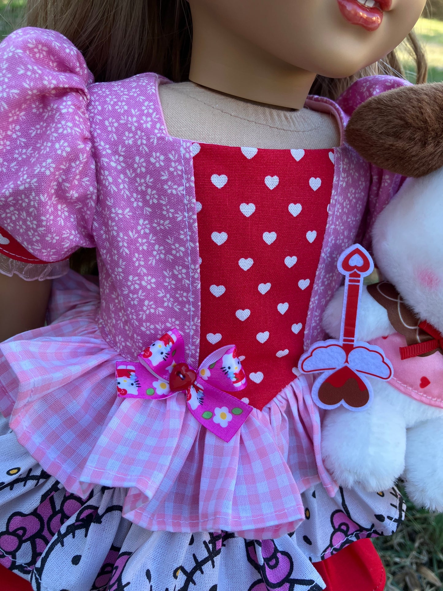 Puppy Love Valentine Outfit for 18 Inch American Girl Doll