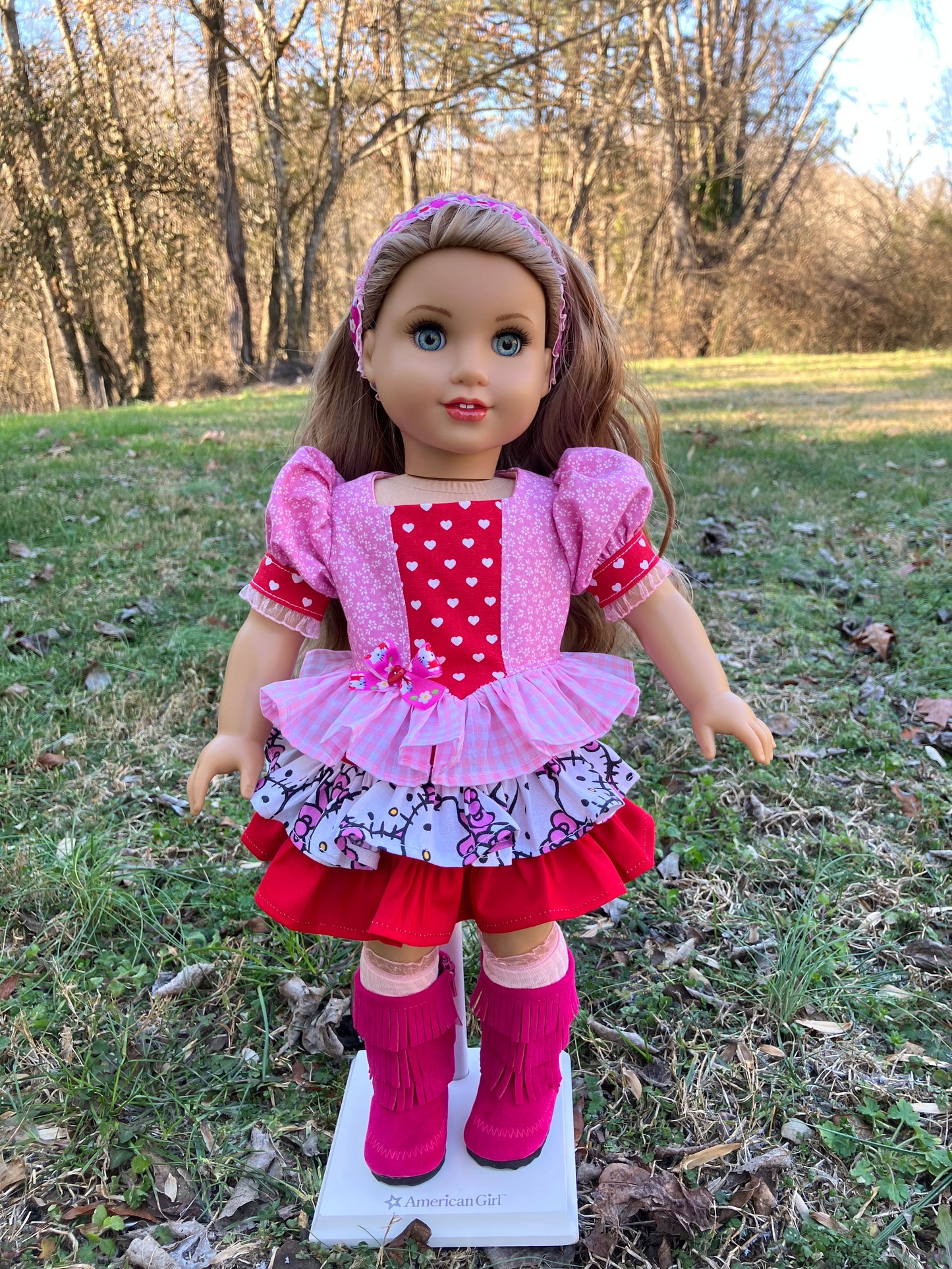 Puppy Love Valentine Outfit for 18 Inch American Girl Doll