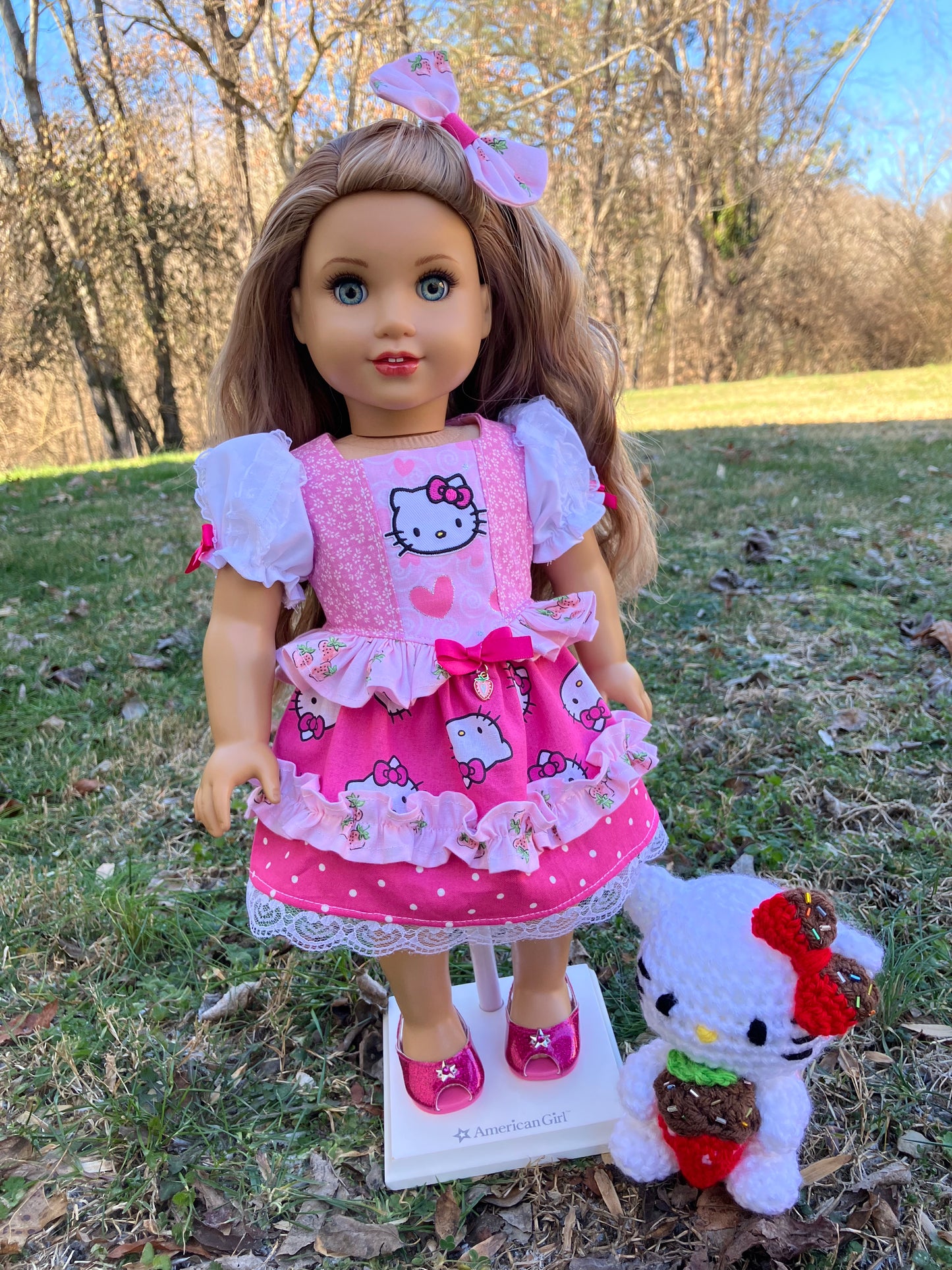 "You're the Cat's Meow" Valentine Outfit for 18 Inch American Girl Doll