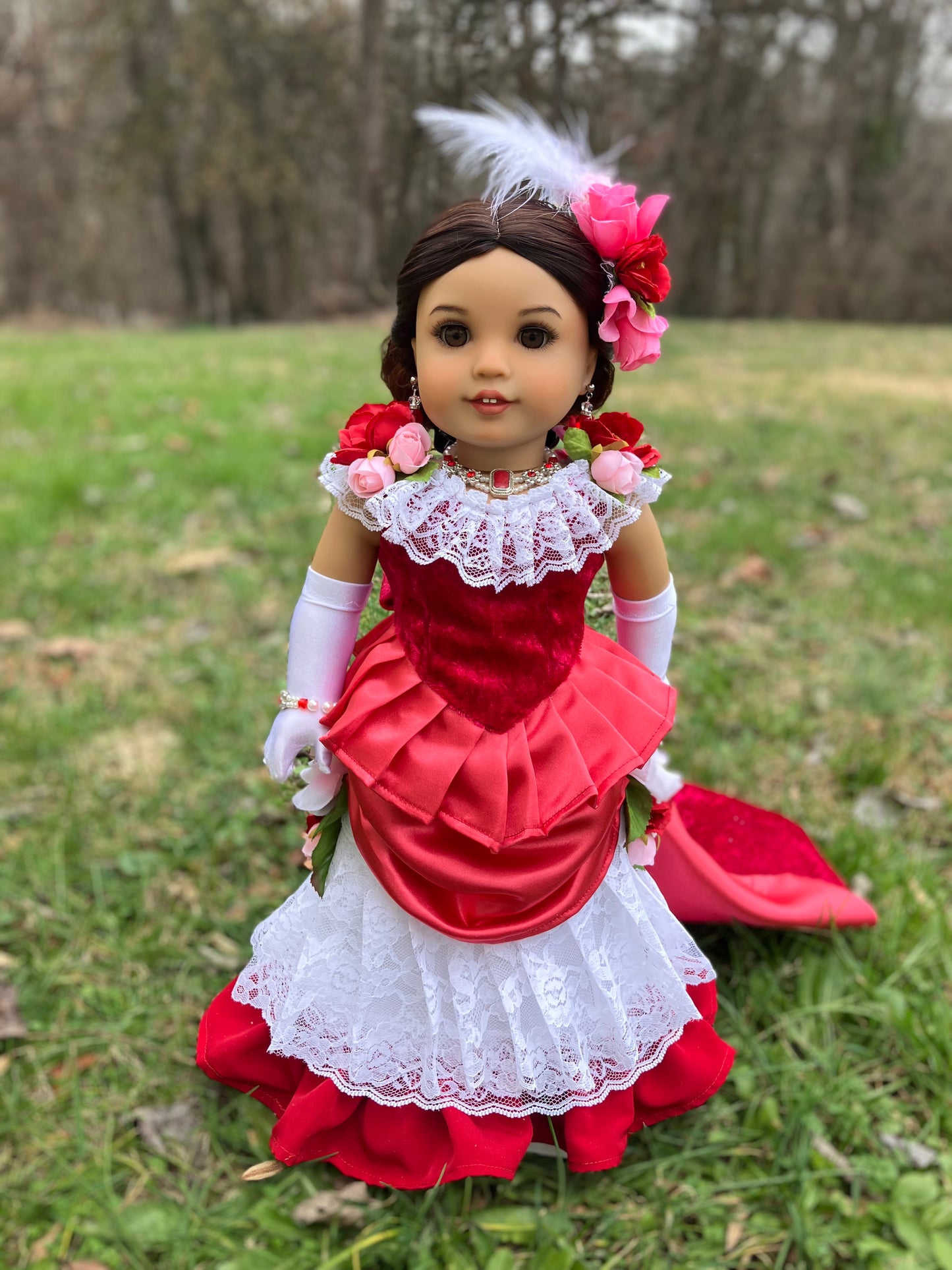 Victorian Valentine Outfit for American Girl 18 Inch Doll
