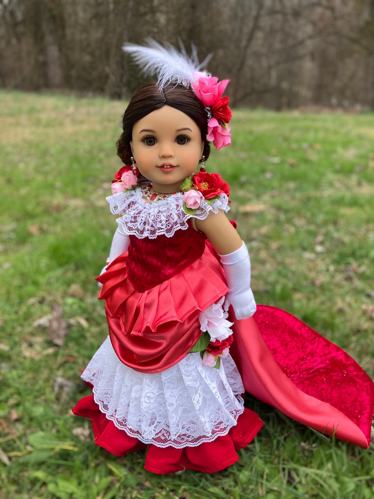 Victorian Valentine Outfit for American Girl 18 Inch Doll