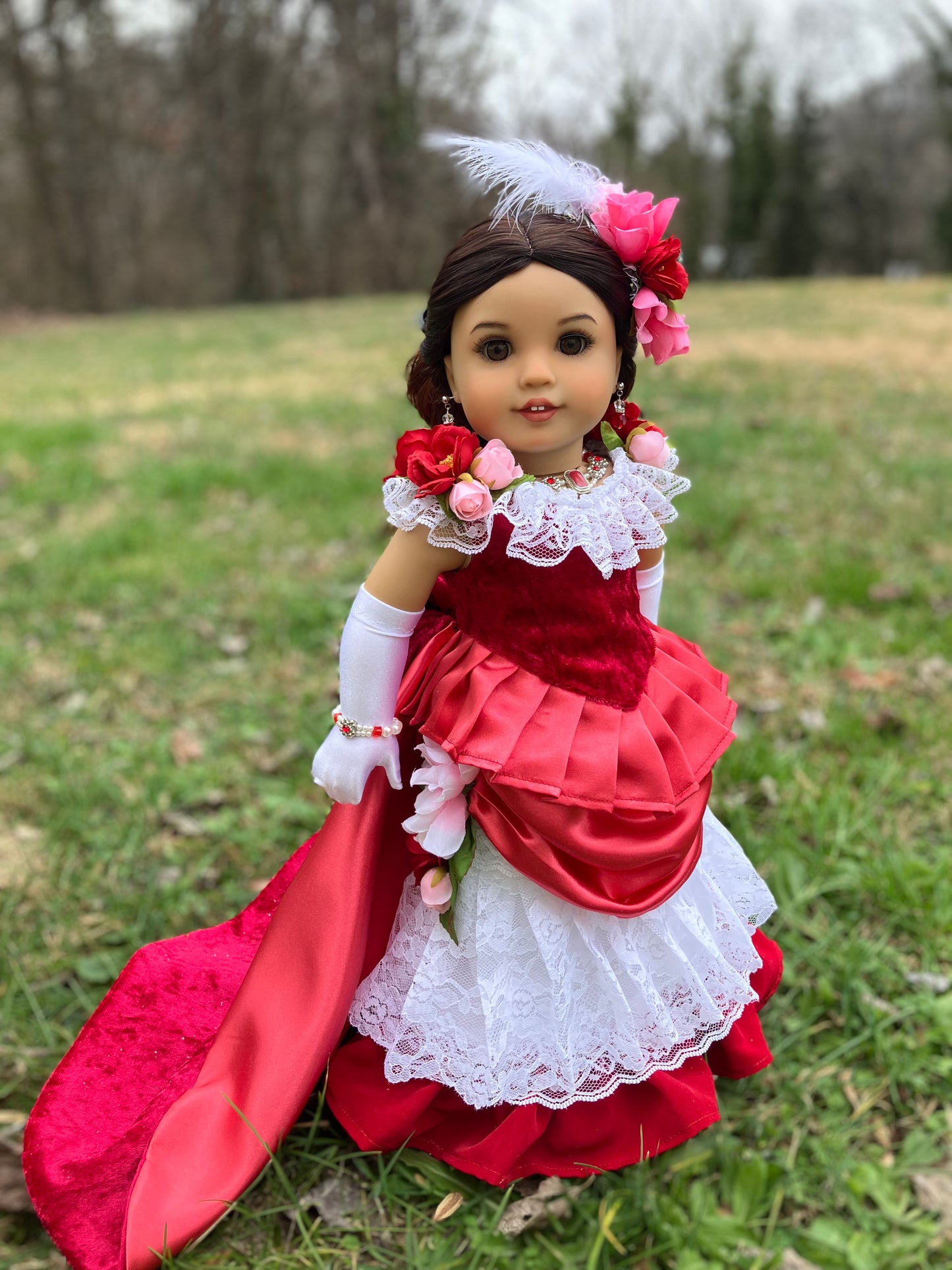 Victorian Valentine Outfit for American Girl 18 Inch Doll
