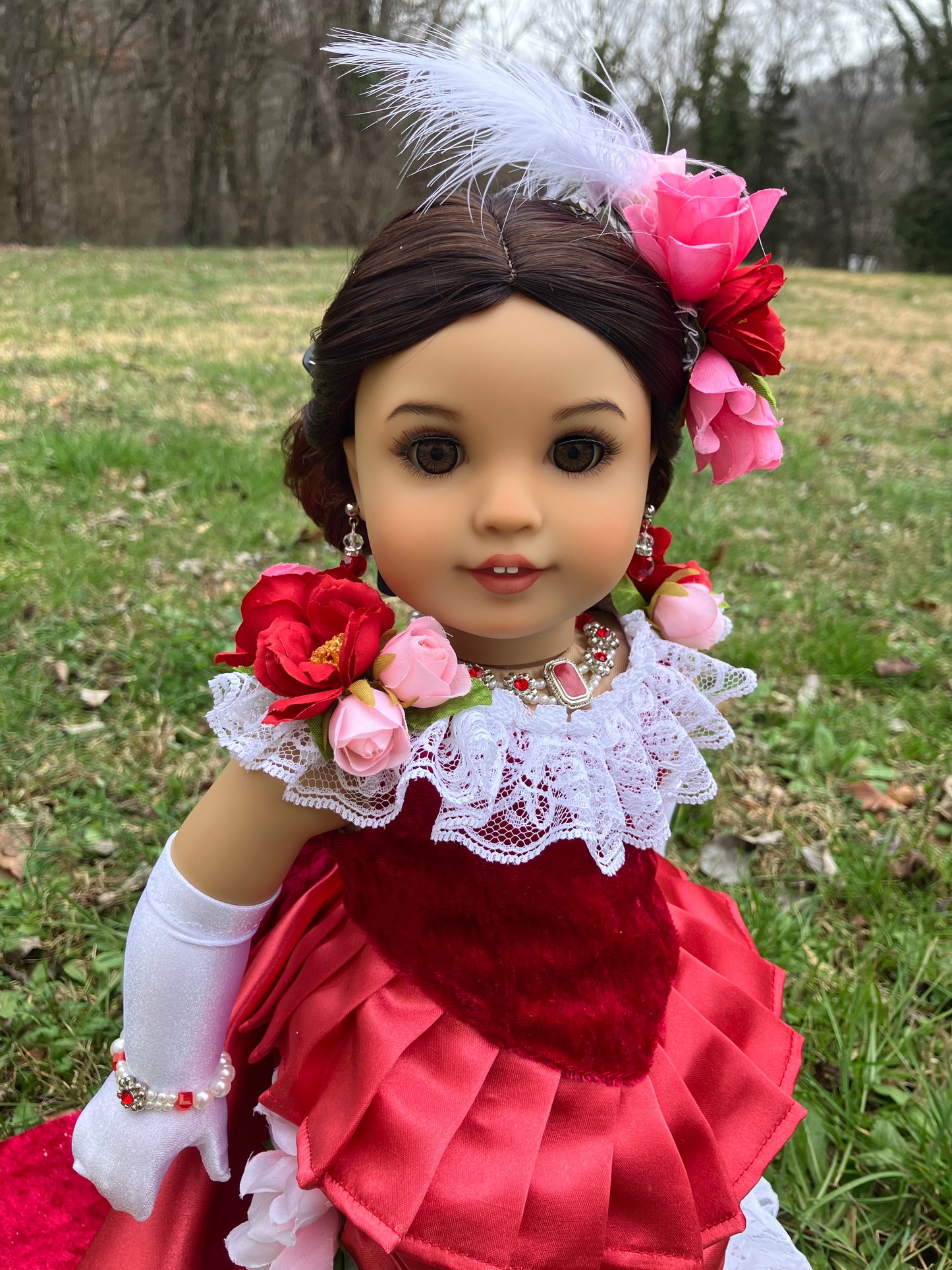 Victorian Valentine Outfit for American Girl 18 Inch Doll