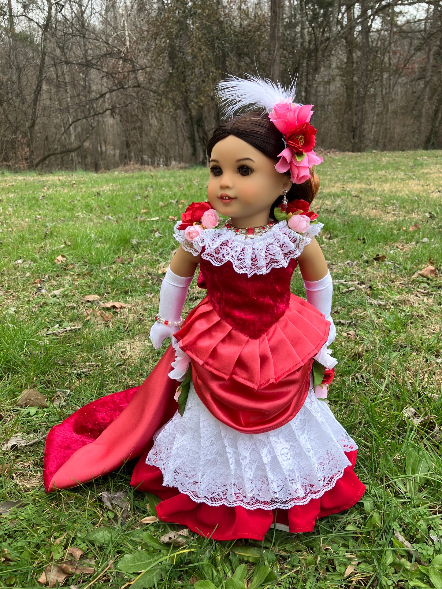 Victorian Valentine Outfit for American Girl 18 Inch Doll