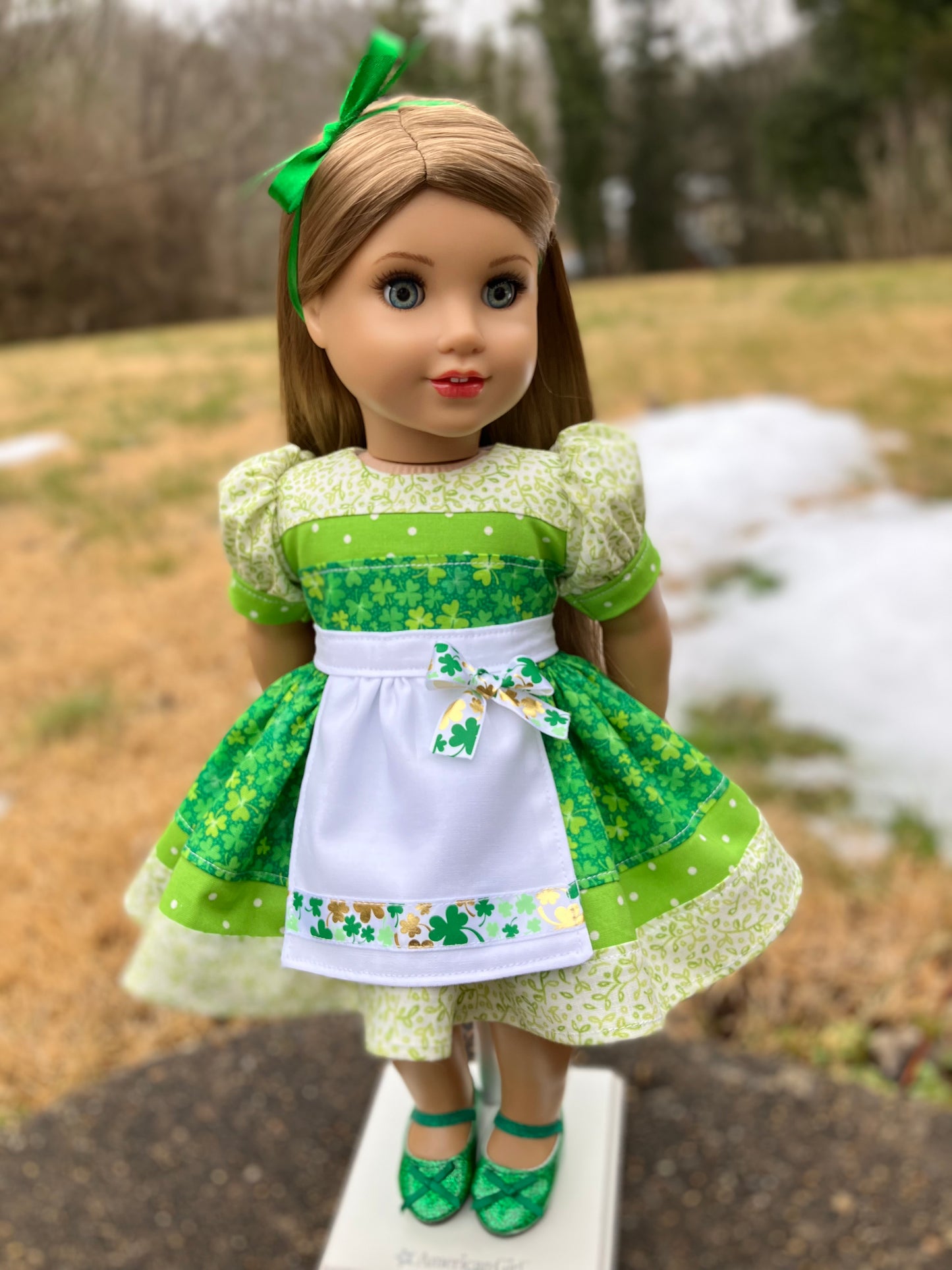 Irish Shamrock Outfit for 18 Inch American Girl Doll