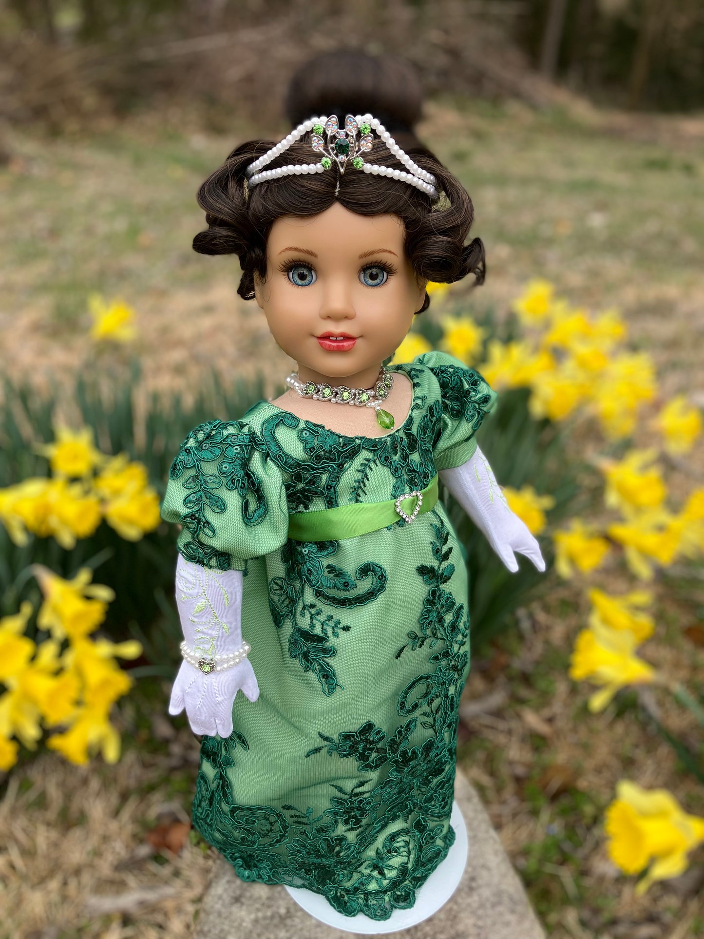 St. Patrick's Day Regency Ensemble for 18 Inch American Girl Doll