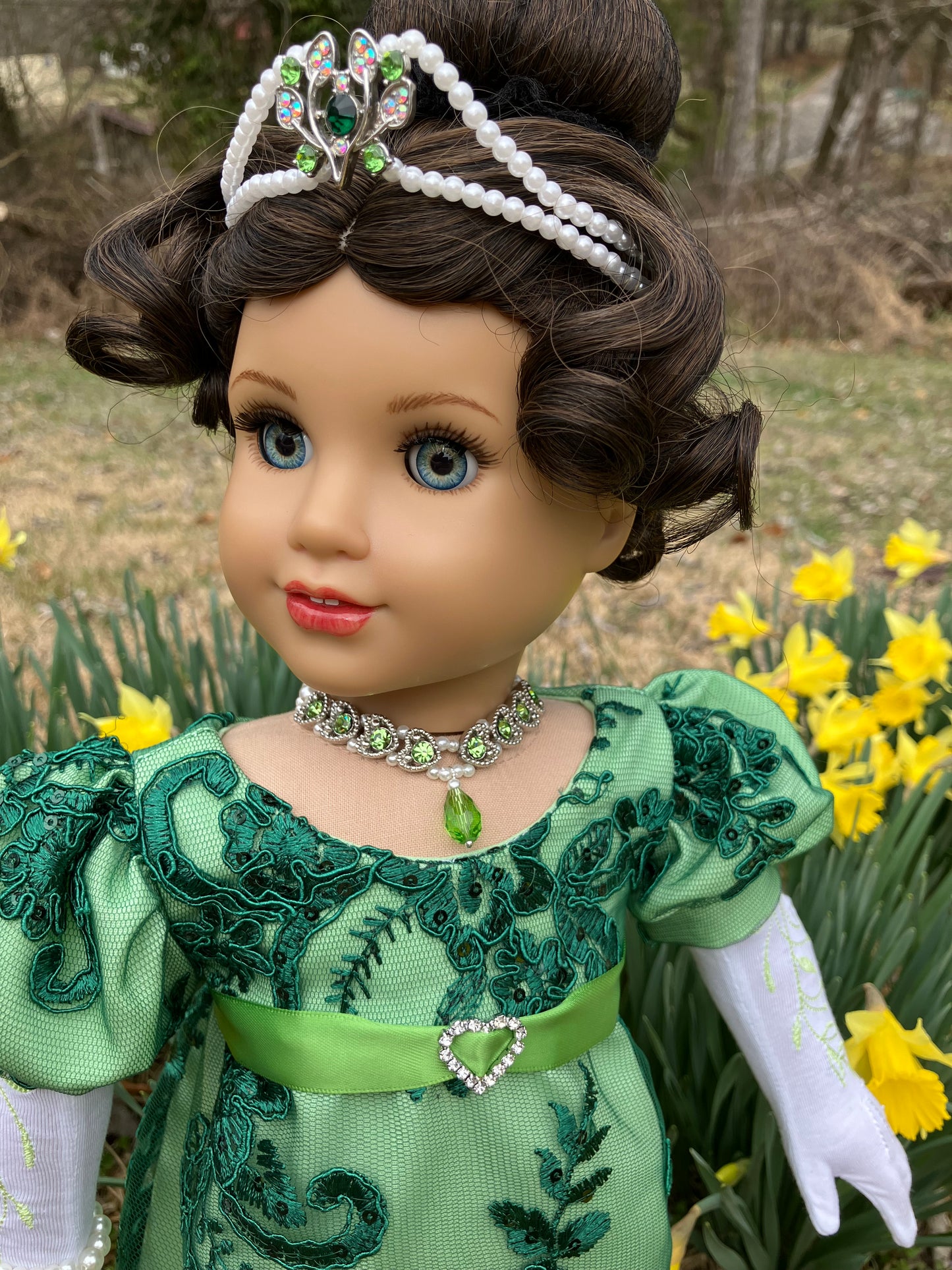 St. Patrick's Day Regency Ensemble for 18 Inch American Girl Doll