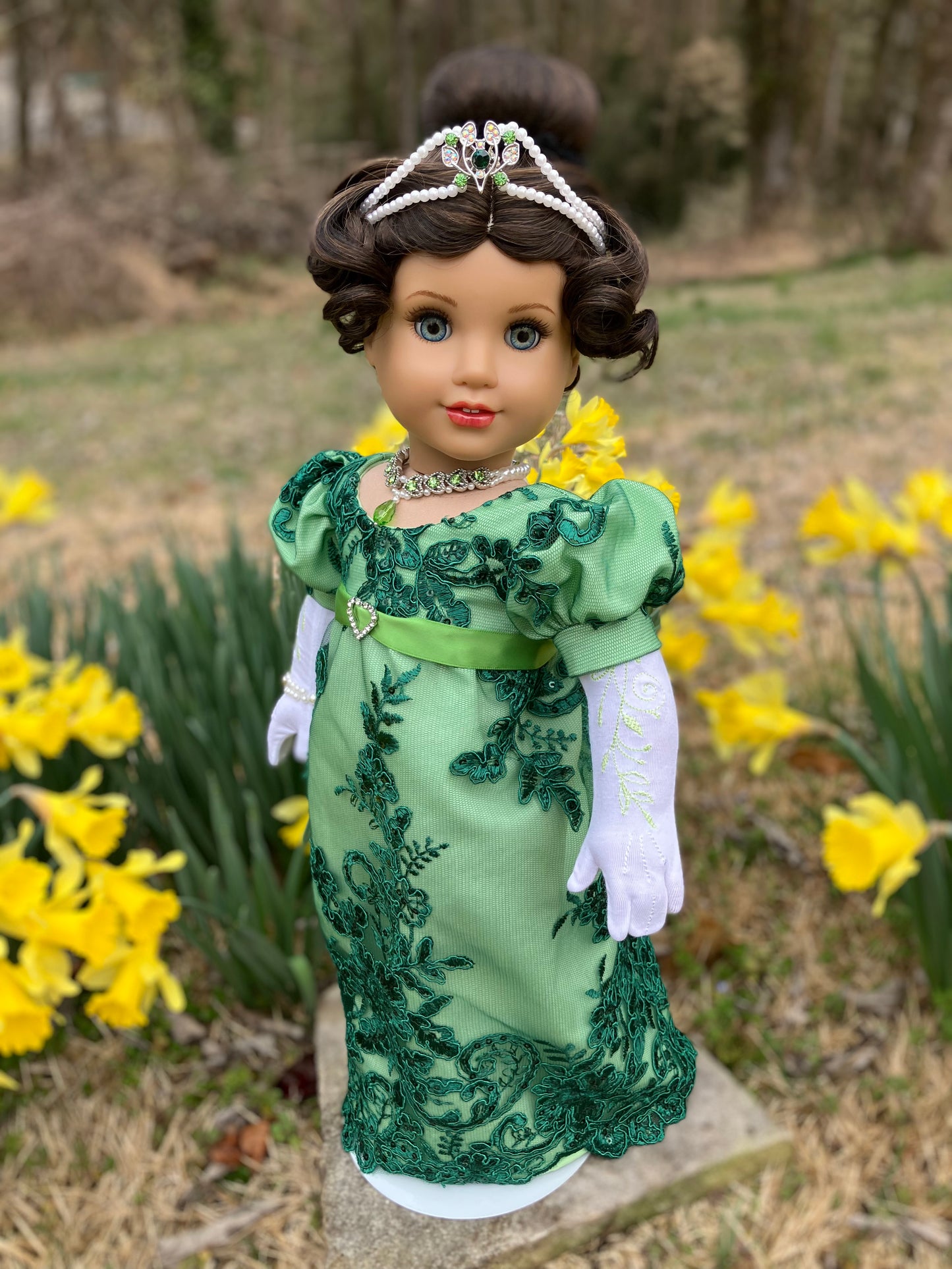 St. Patrick's Day Regency Ensemble for 18 Inch American Girl Doll