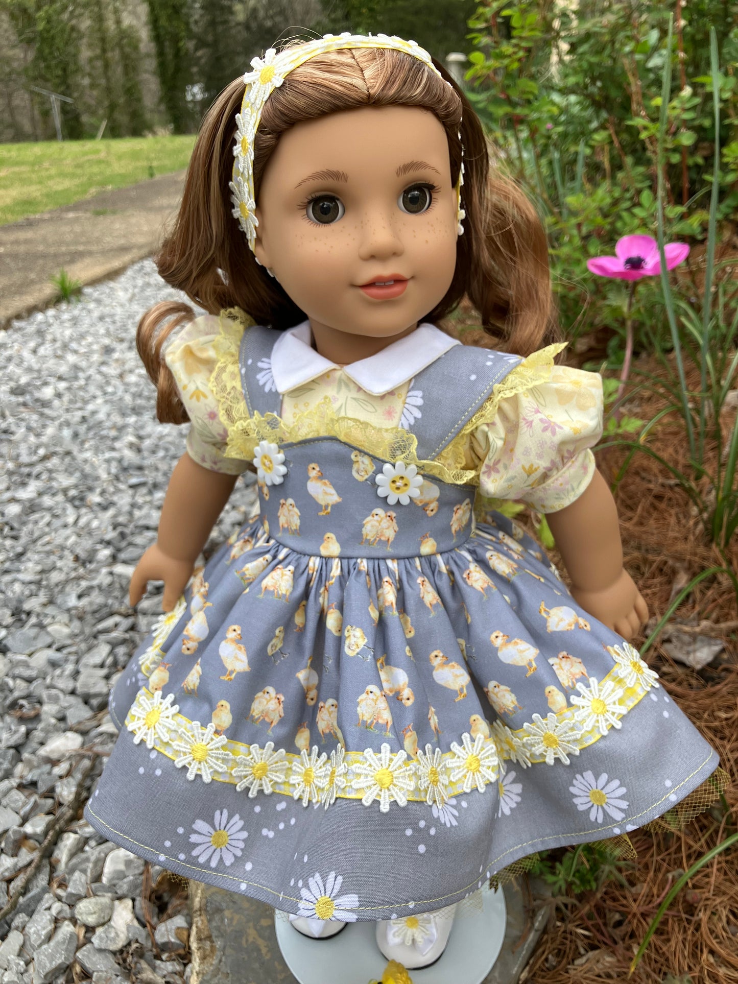 "Ducklings & Daisies" Easter Outfit for 18 Inch American Girl Doll