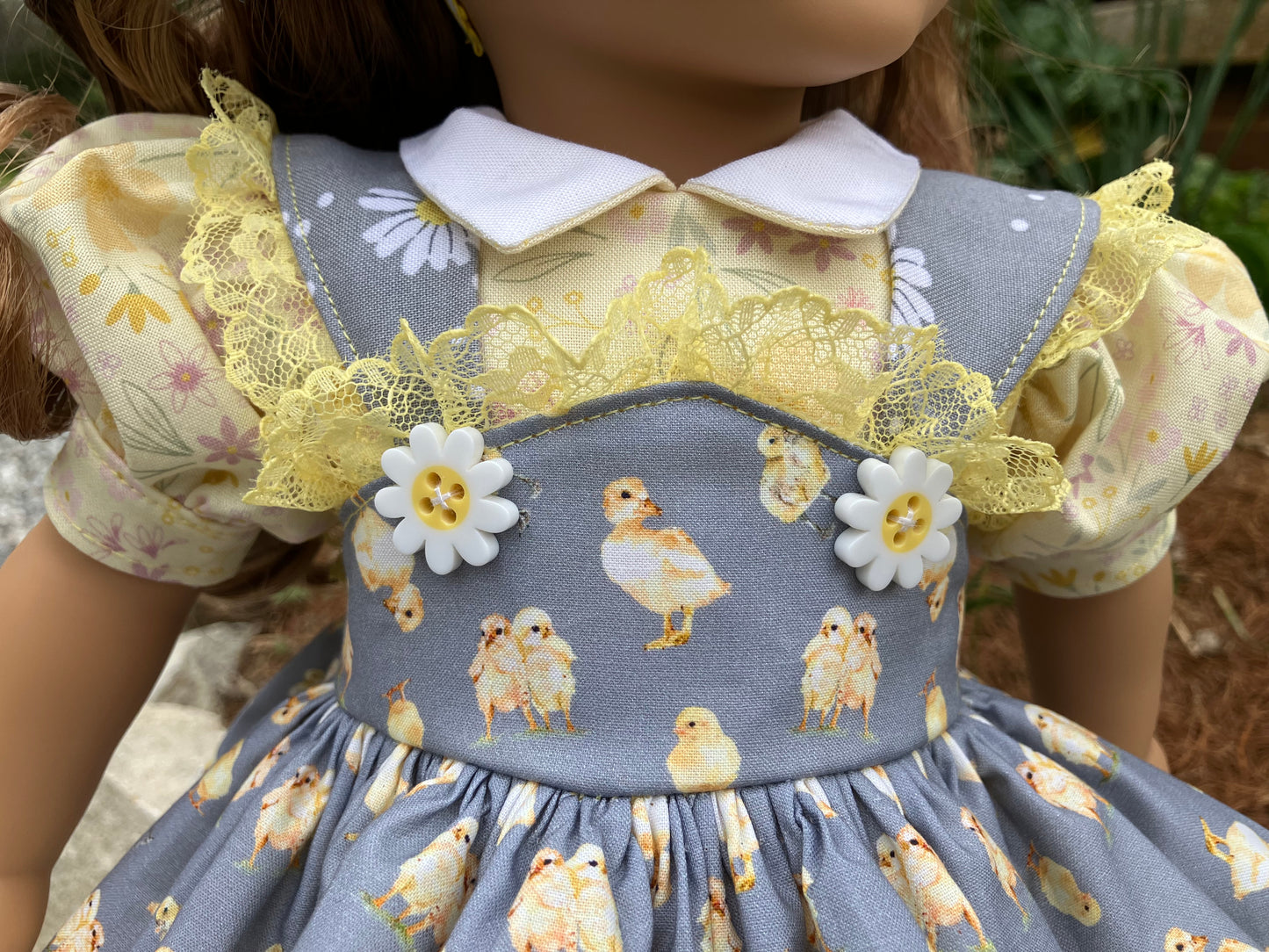 "Ducklings & Daisies" Easter Outfit for 18 Inch American Girl Doll