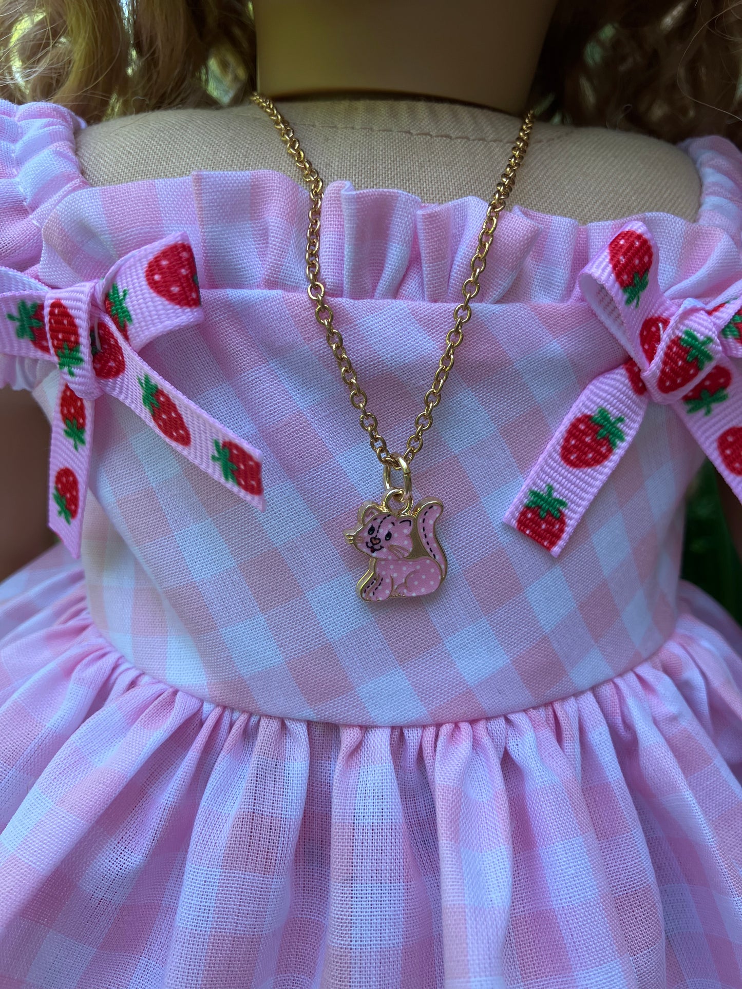 Spring Strawberry and Custard Outfit for 18 Inch American Girl Doll